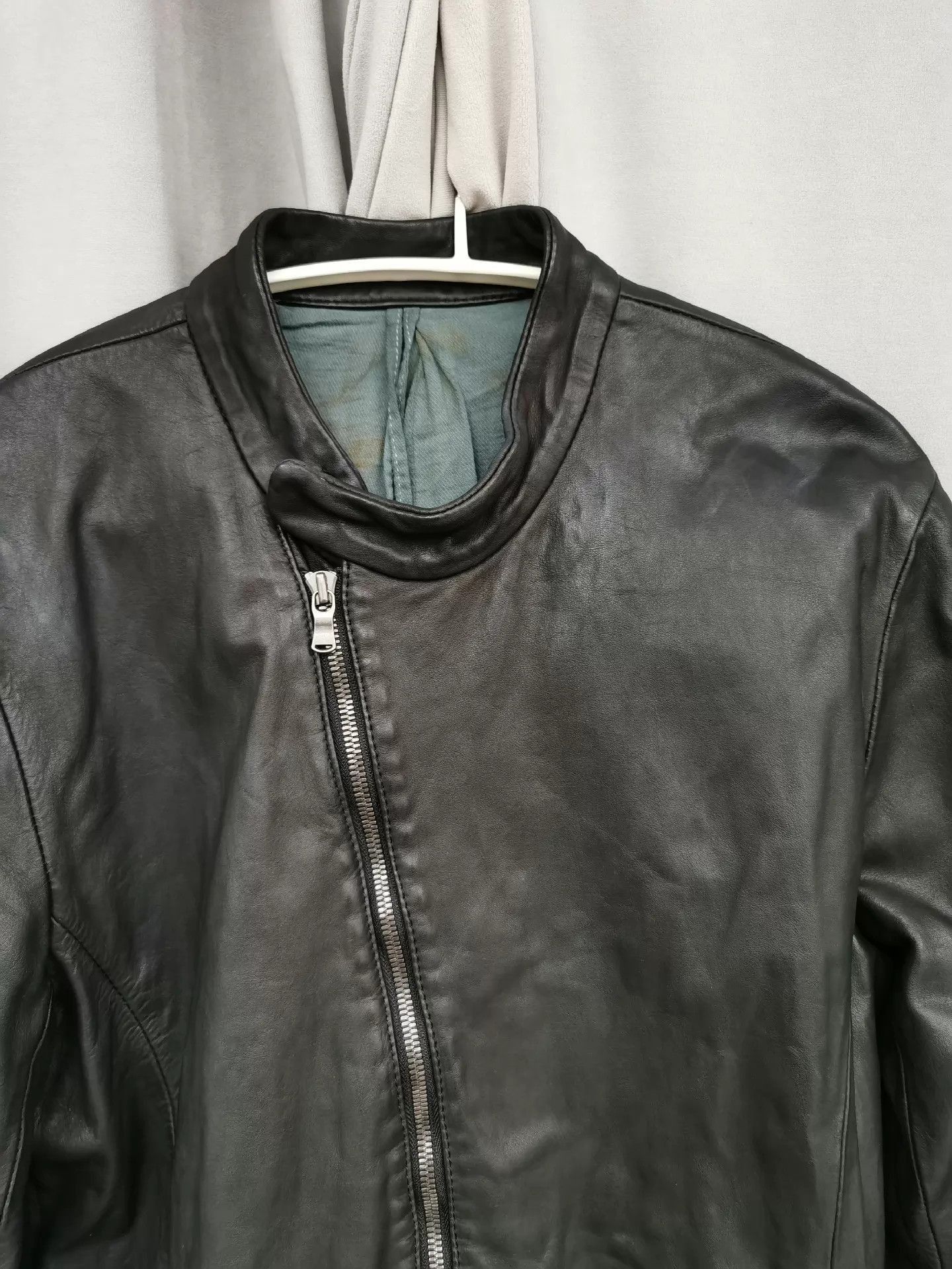 The Viridi-anne Black Leather Jacket with Zipper Cuffs Size US XL / EU 56 / 4 - 2 Thumbnail