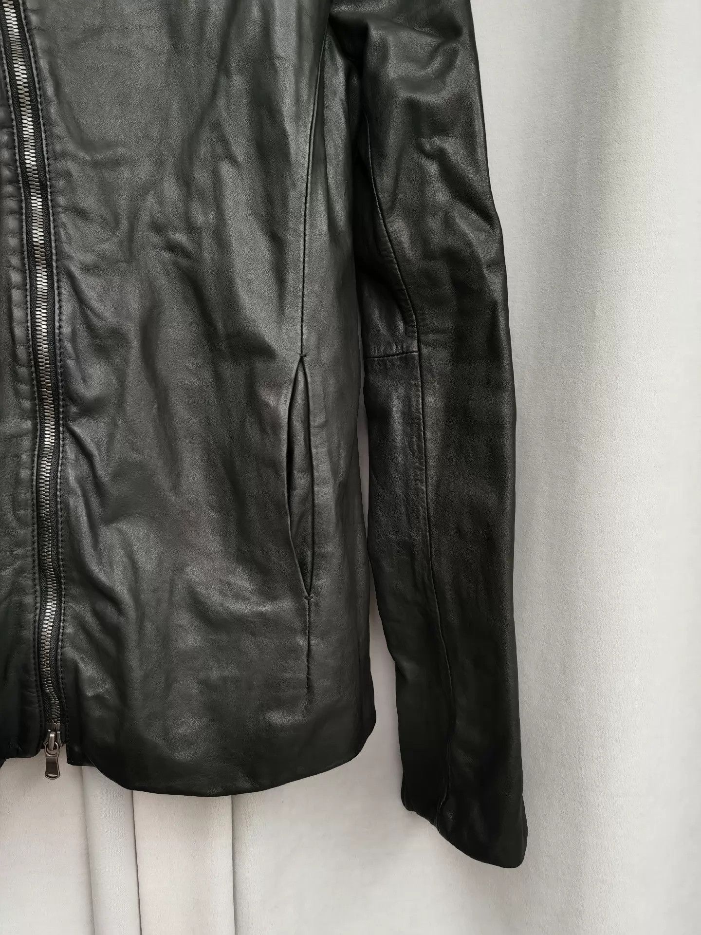 The Viridi-anne Black Leather Jacket with Zipper Cuffs Size US XL / EU 56 / 4 - 5 Thumbnail