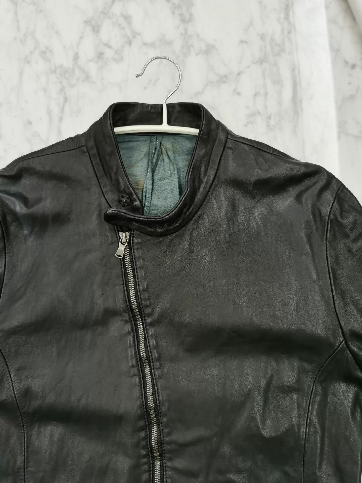 The Viridi-anne Black Leather Jacket with Zipper Cuffs Size US XL / EU 56 / 4 - 8 Thumbnail
