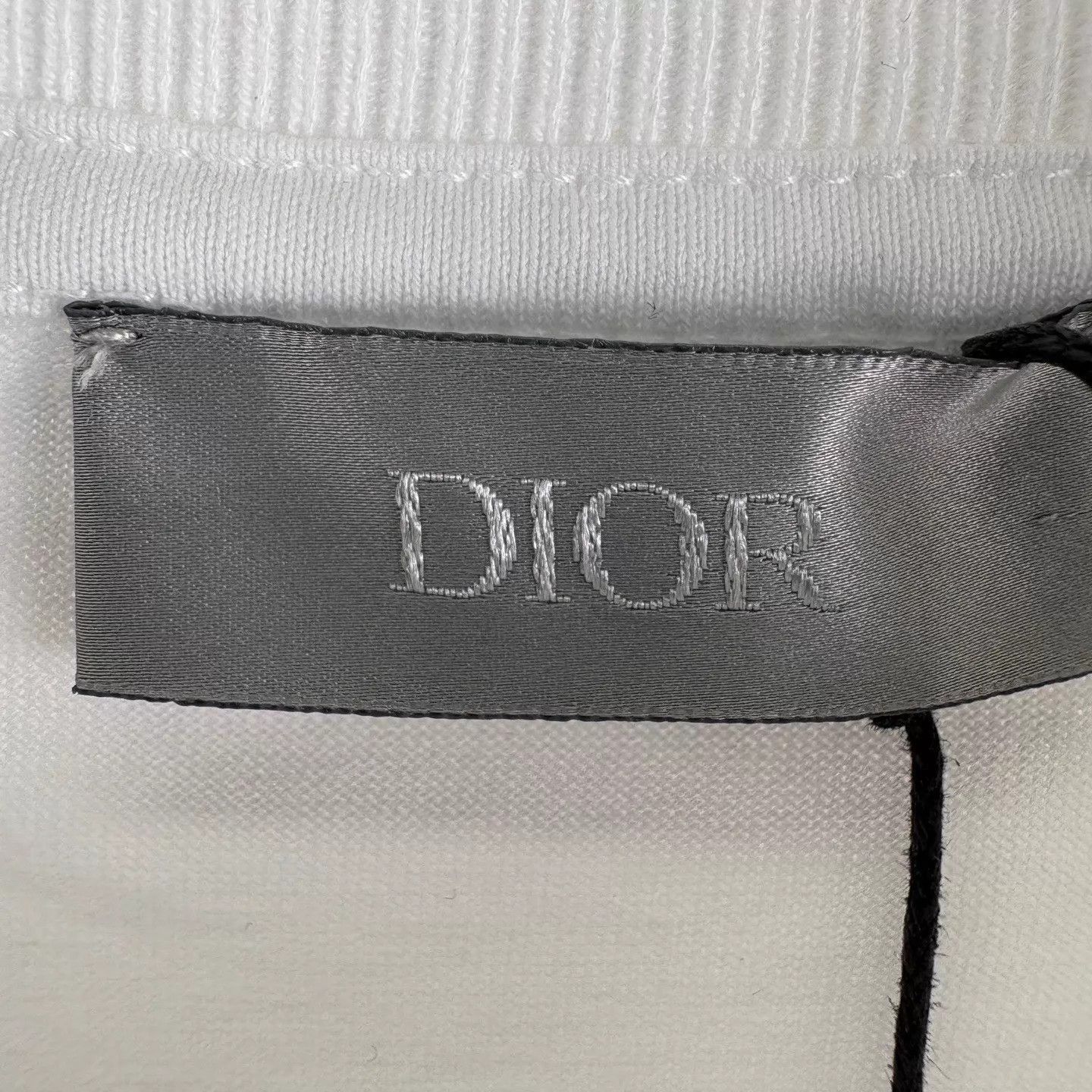Dior White Cotton Short Sleeve T-Shirt with Embroidery Size US L / EU 52-54 / 3 - 5 Thumbnail