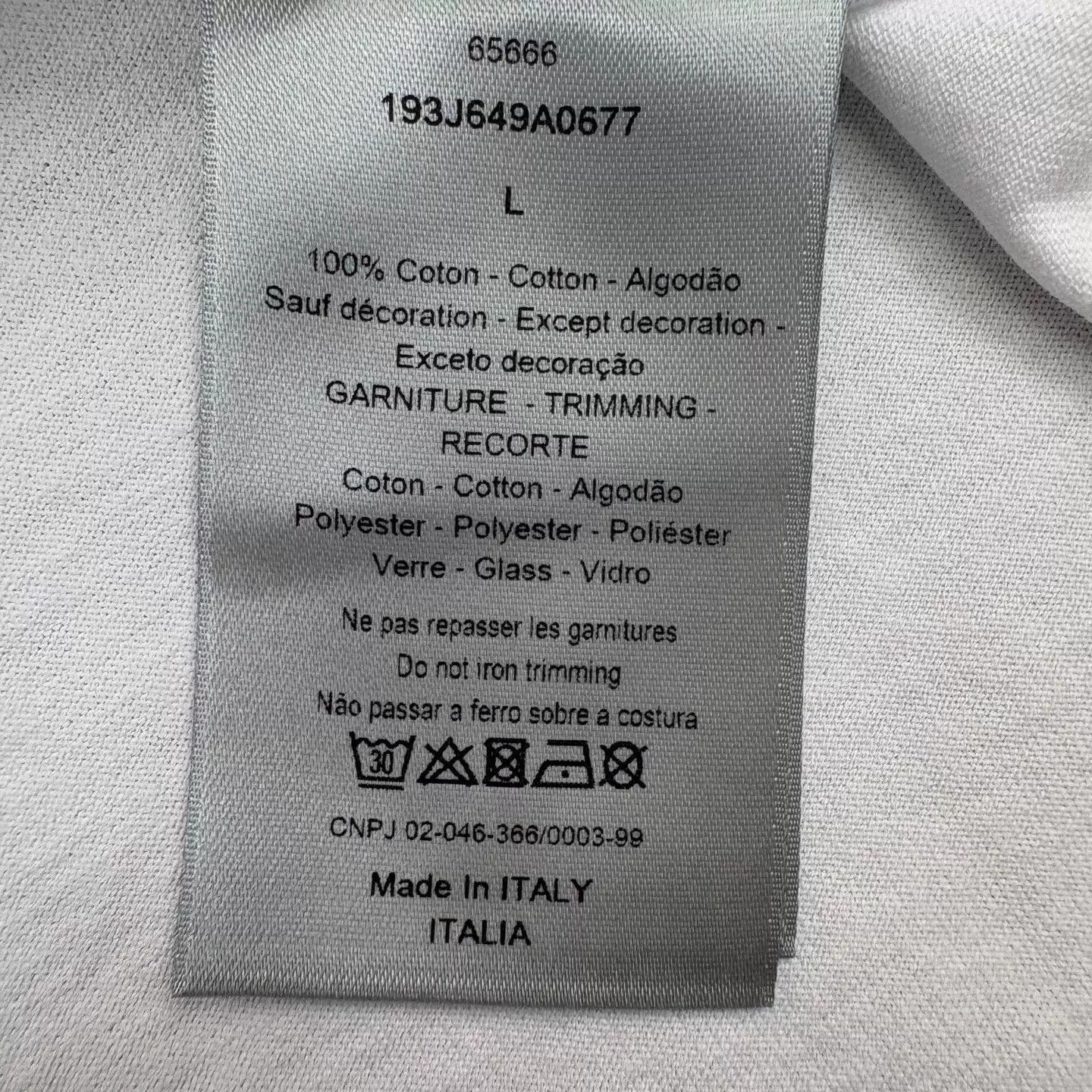 Dior White Cotton Short Sleeve T-Shirt with Embroidery Size US L / EU 52-54 / 3 - 6 Thumbnail