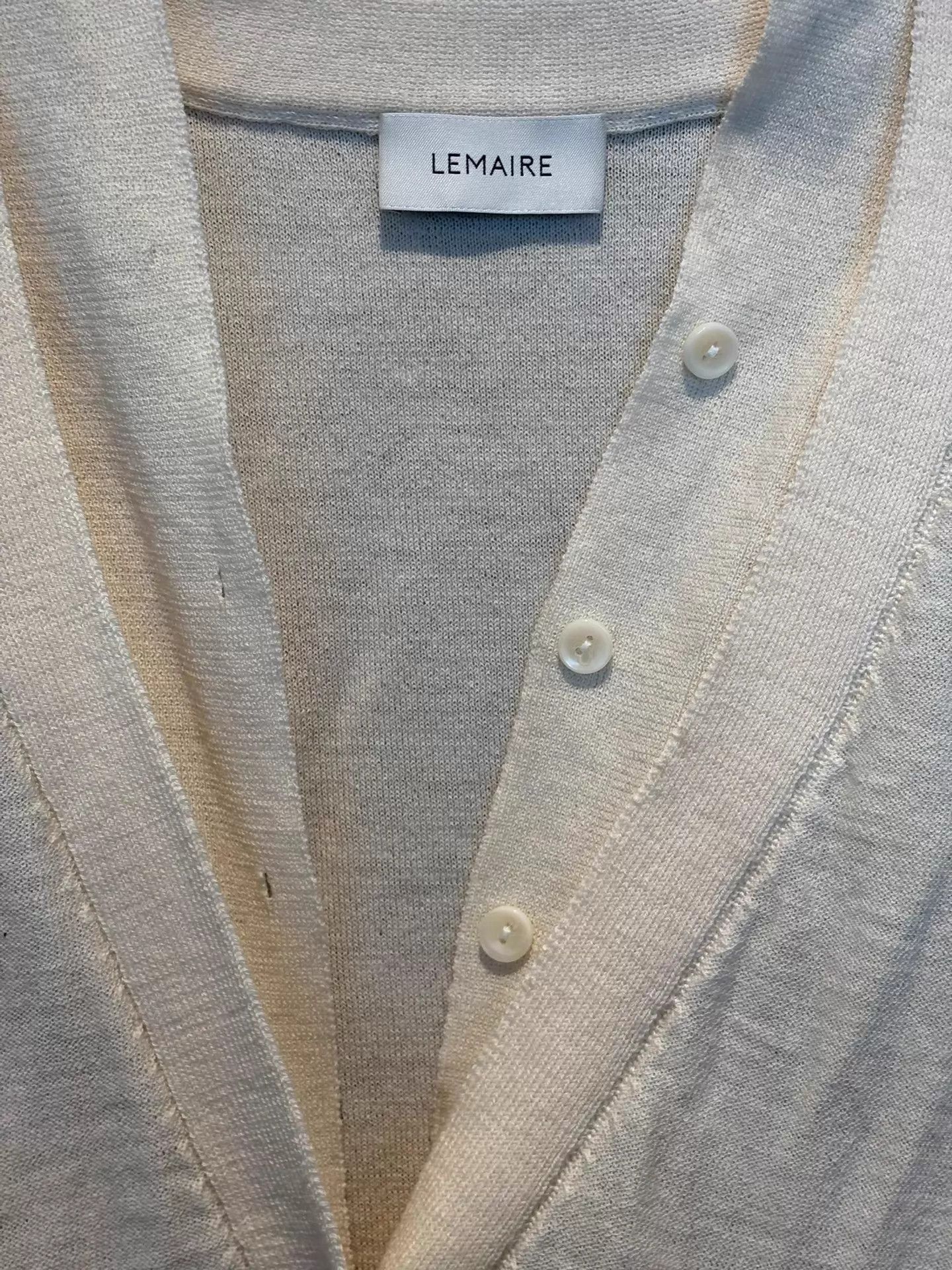 Lemaire Elegant Ivory Merino Wool Cardigan Size US S / EU 44-46 / 1 - 9 Thumbnail