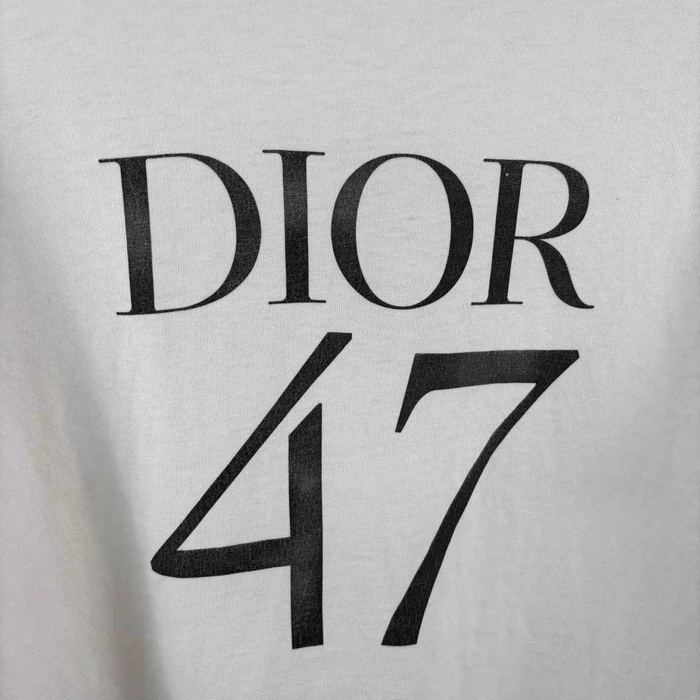 Dior Distressed Letter Print White Tee Size US L / EU 52-54 / 3 - 4 Thumbnail