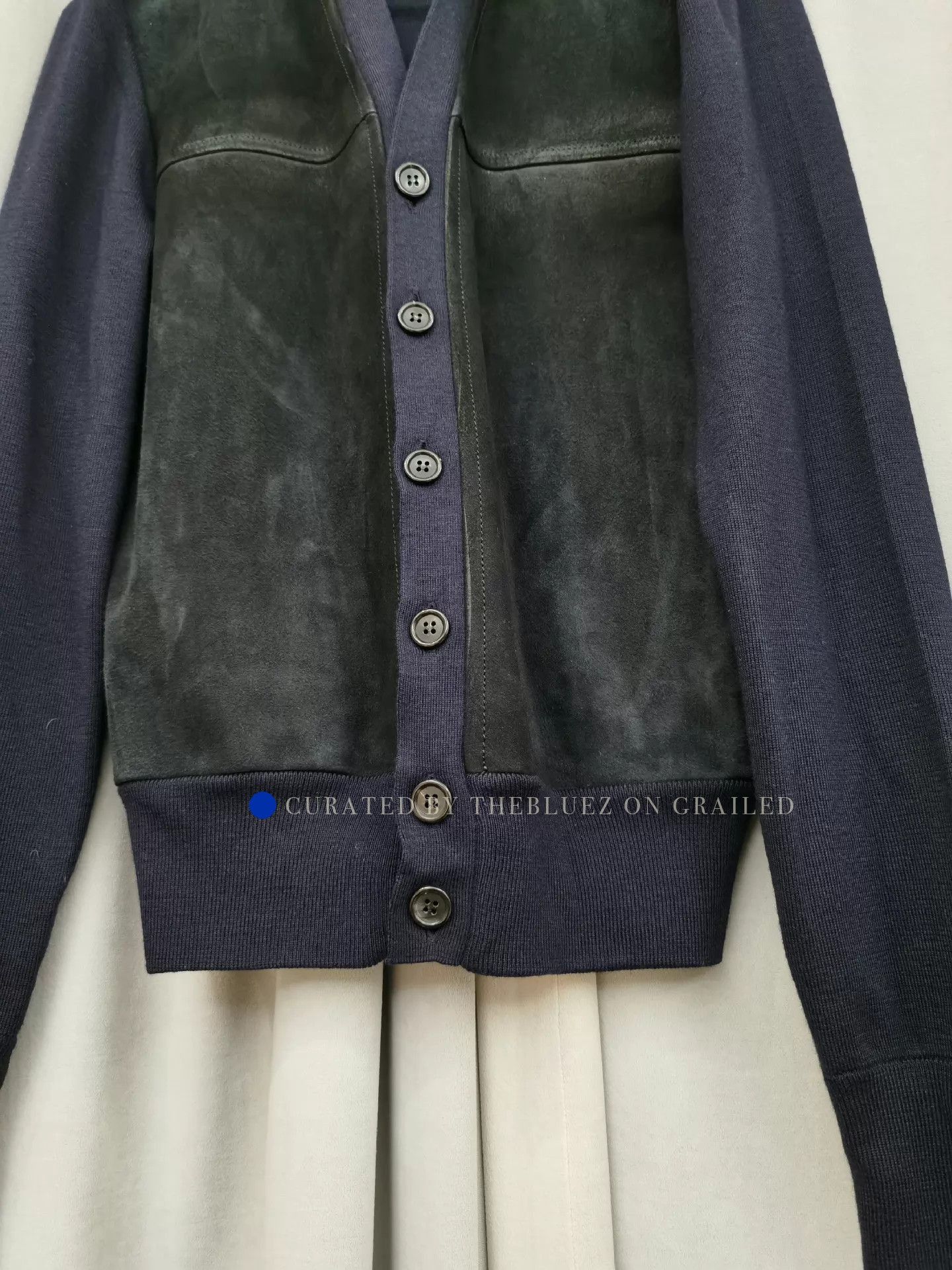 Prada Multi Color Wool-Suede V-Neck Cardigan Size US S / EU 44-46 / 1 - 4 Thumbnail