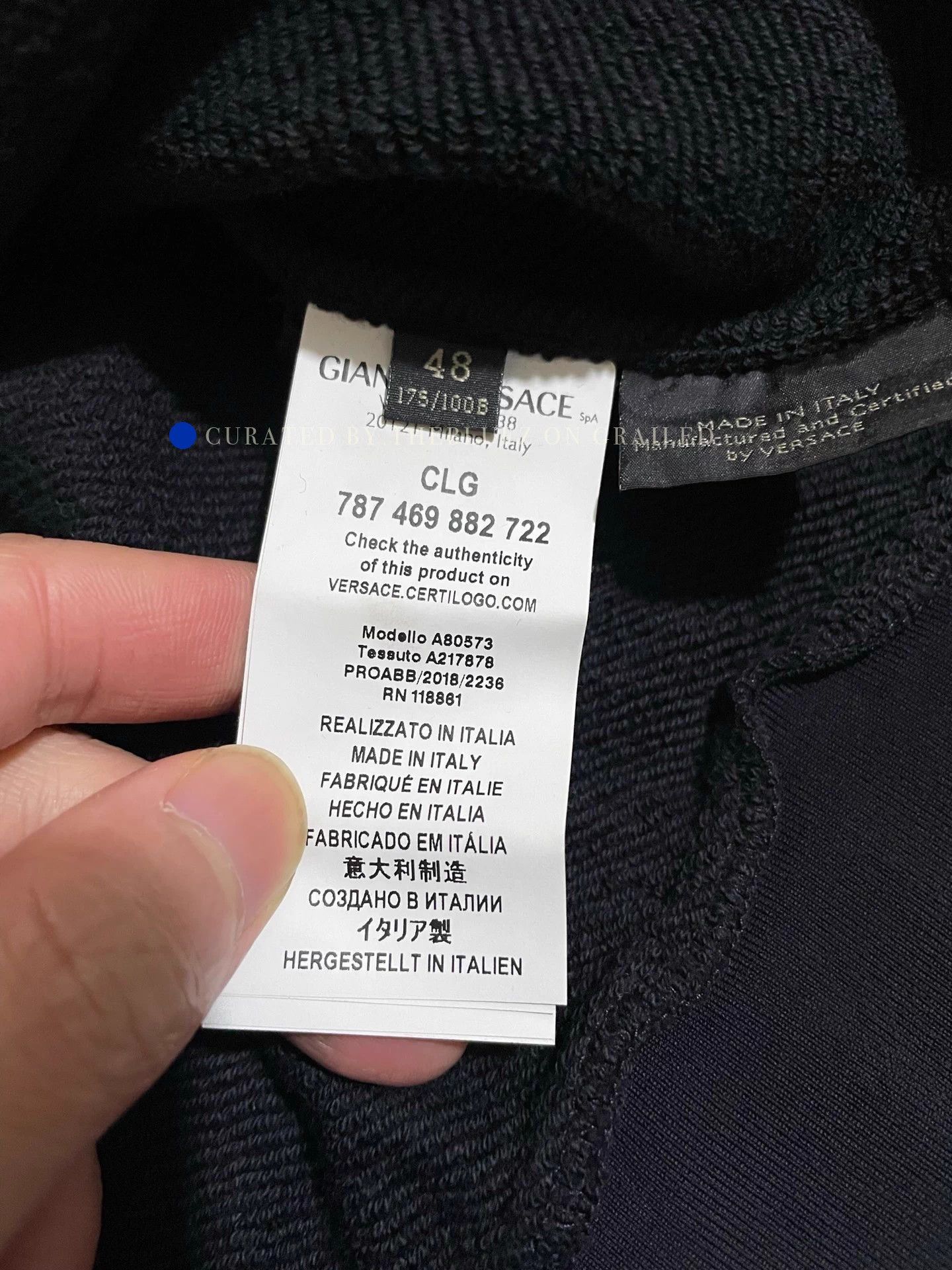 Versace Luxury Crystal Sweatshirt in Black Size US M / EU 48-50 / 2 - 7 Thumbnail