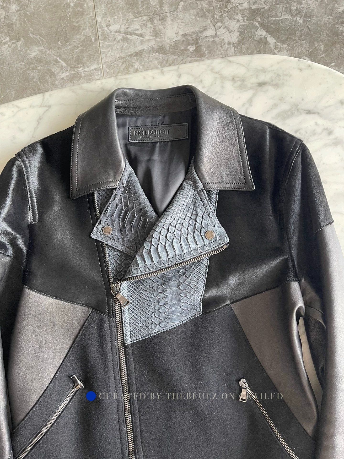 Neil Barrett Leather Paneled Jacket in Black Size US S / EU 44-46 / 1 - 7 Thumbnail