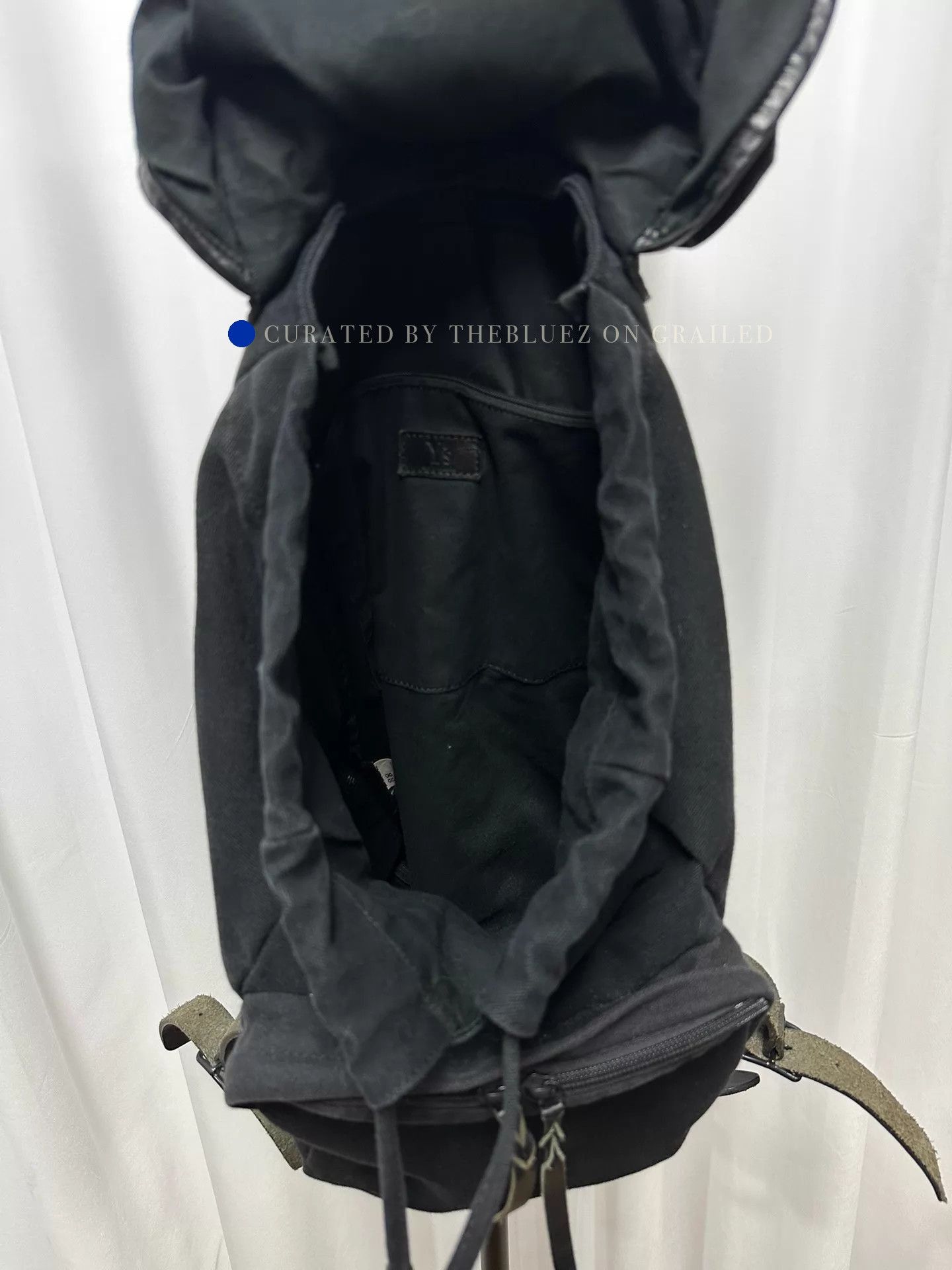 Yohji Yamamoto Panelled Washed Cowhide Backpack Size ONE SIZE - 4 Thumbnail