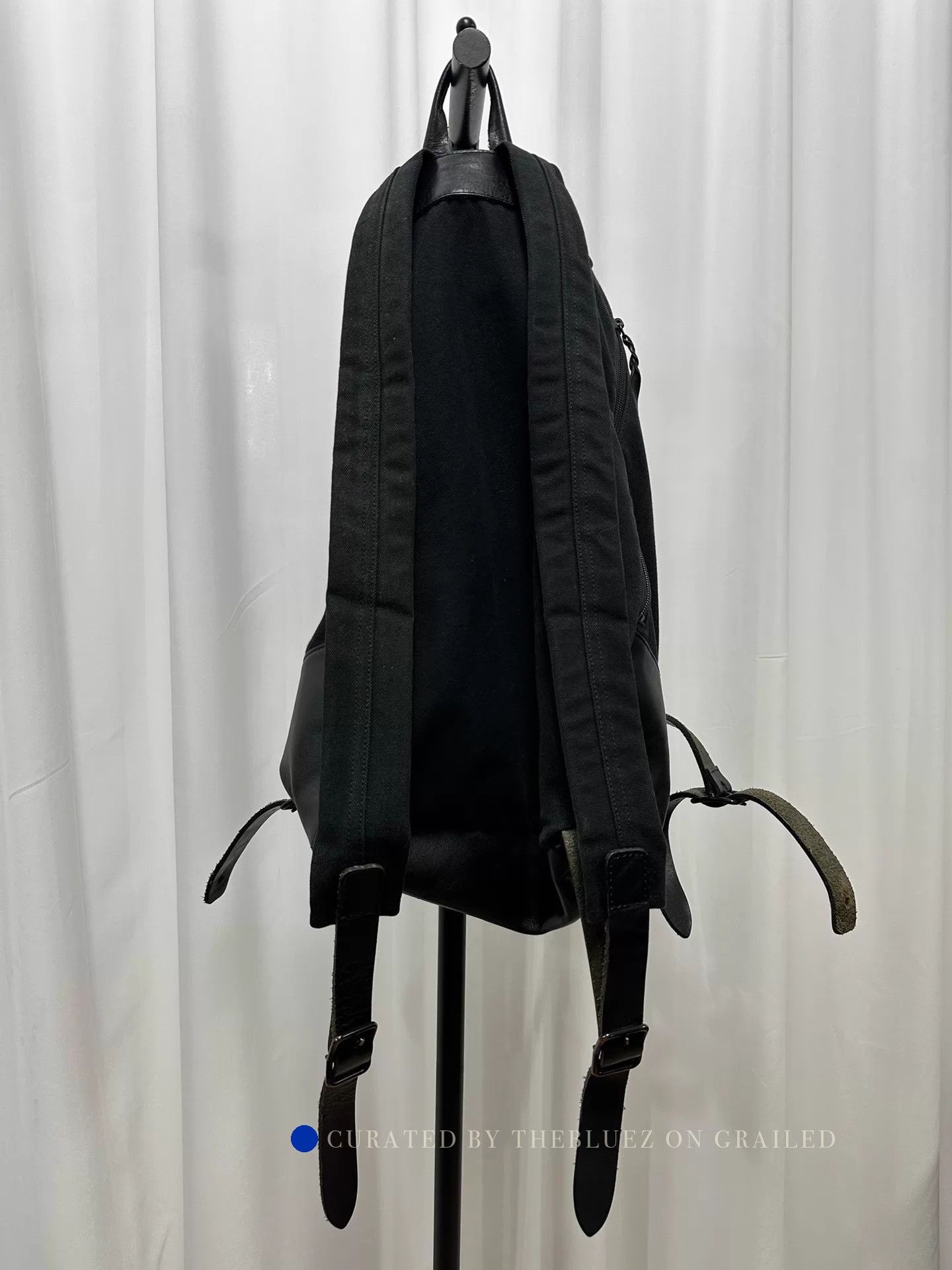 Yohji Yamamoto Panelled Washed Cowhide Backpack Size ONE SIZE - 5 Thumbnail
