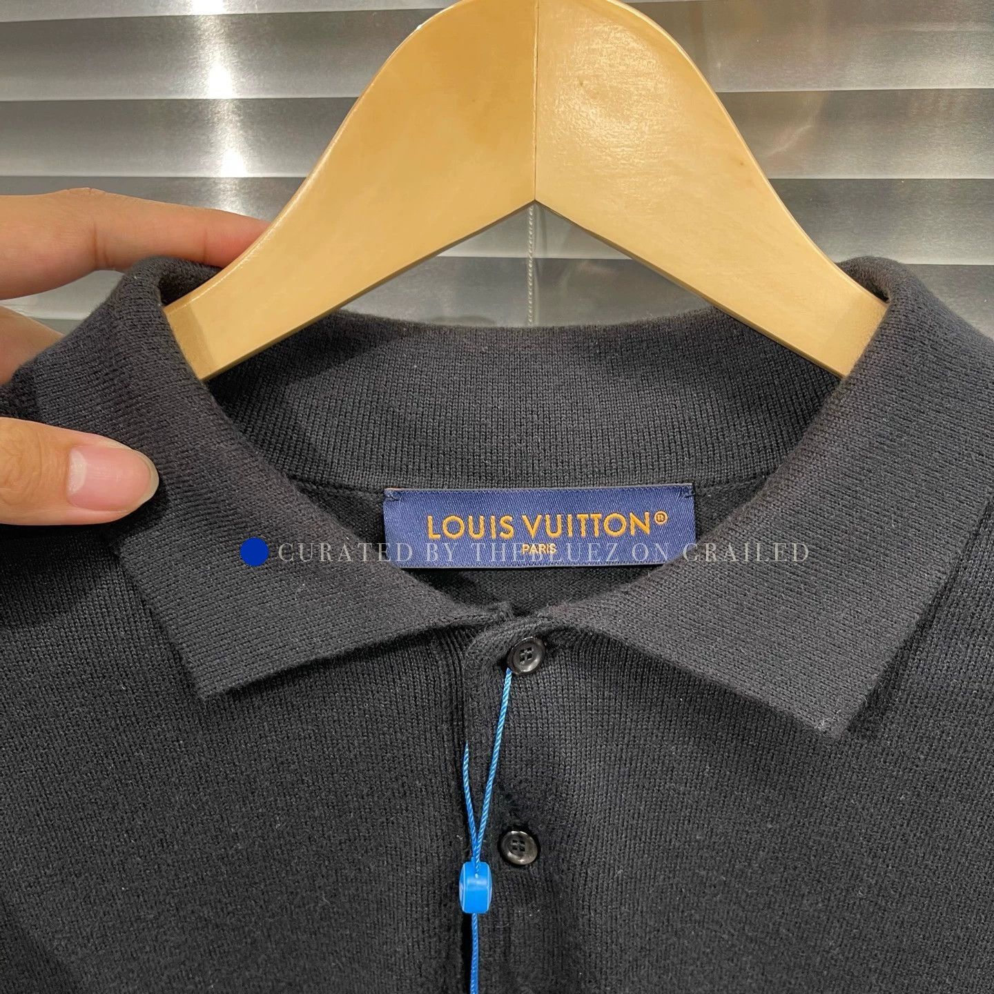 Louis Vuitton Monogram Embroidered Cashmere Polo Tee Size US L / EU 52-54 / 3 - 3 Thumbnail