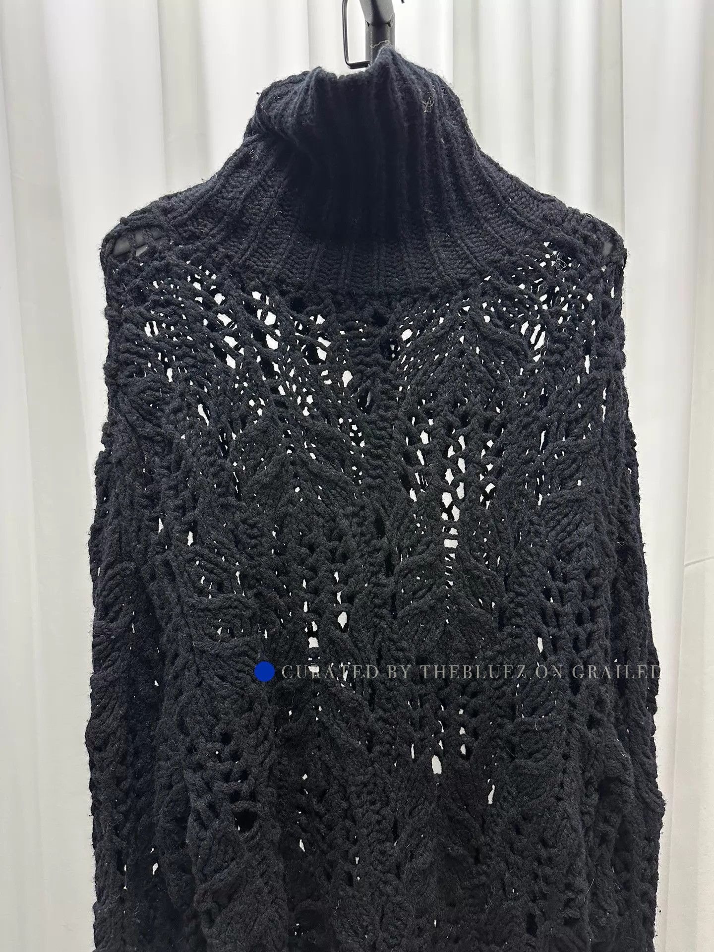 Dries Van Noten Oversized Cutout Wool Sweater in Black Size US M / EU 48-50 / 2 - 6 Thumbnail