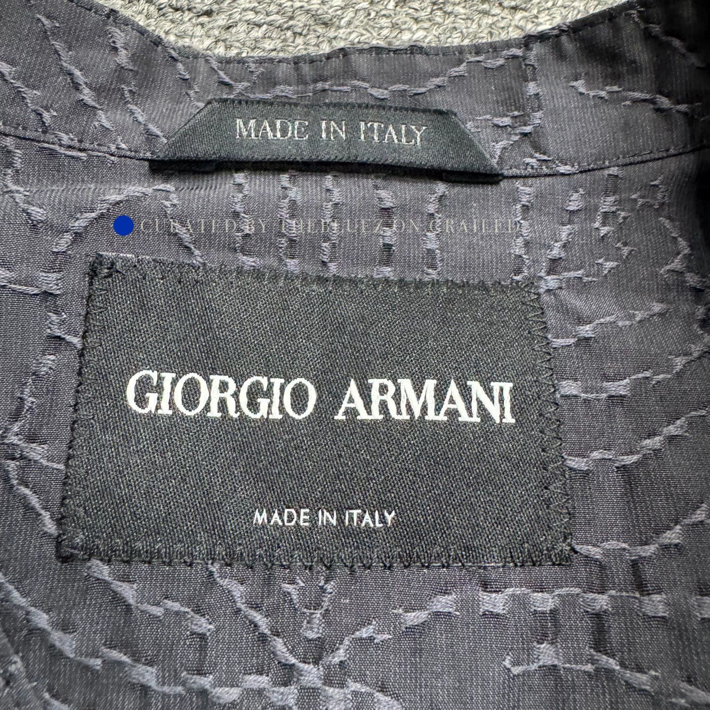 Giorgio Armani Black Floral Embroidered Button-Up Shirt Size US M / EU 48-50 / 2 - 2 Thumbnail