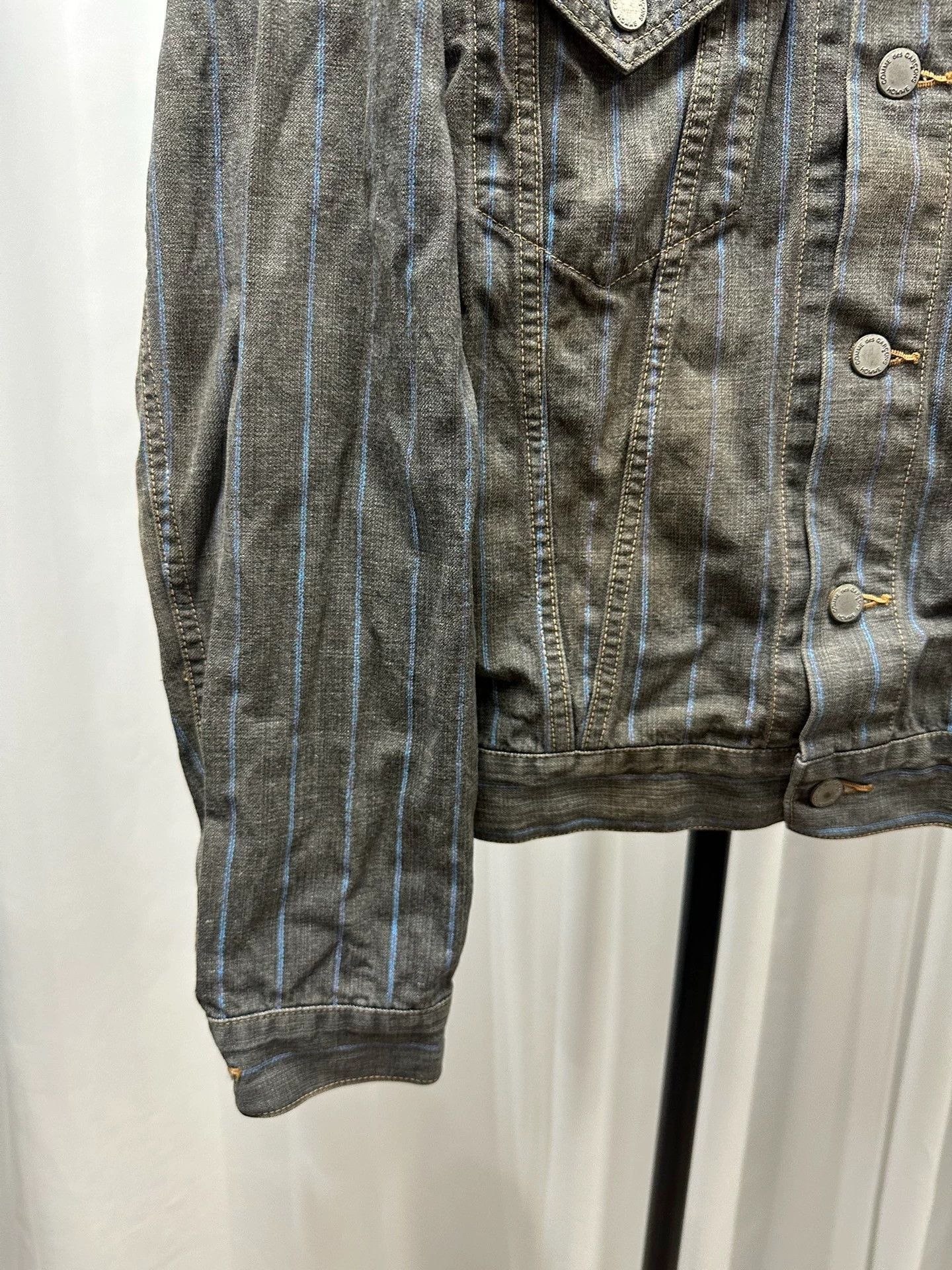 Comme des Garcons Striped Multi Color Denim Jacket Size US M / EU 48-50 / 2 - 3 Thumbnail
