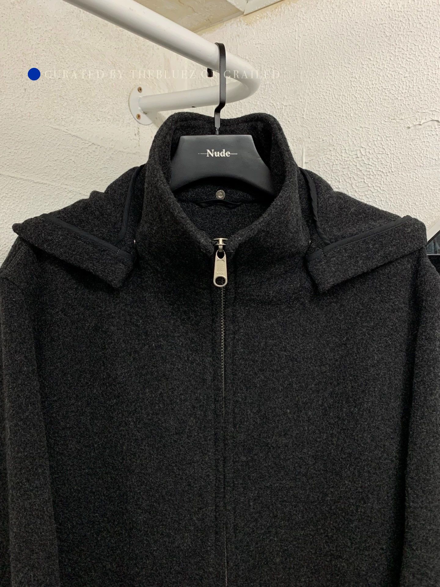 Yohji Yamamoto Stylish Black Wool Blend Jacket with Detachable Hood Size US M / EU 48-50 / 2 - 4 Thumbnail