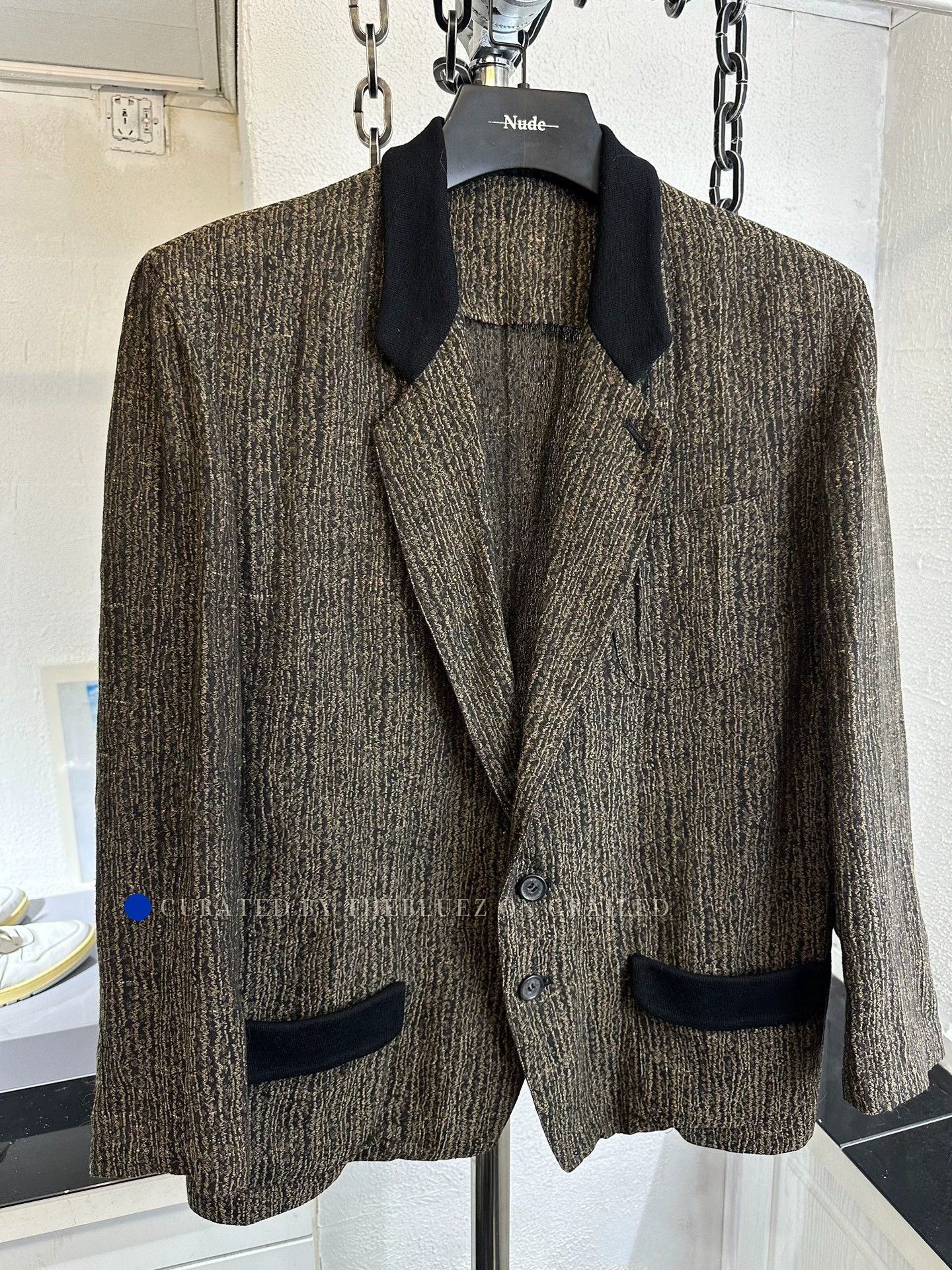 Yohji Yamamoto Vintage 80s Textured Stripe Suit Size US M / EU 48-50 / 2 - 2 Thumbnail