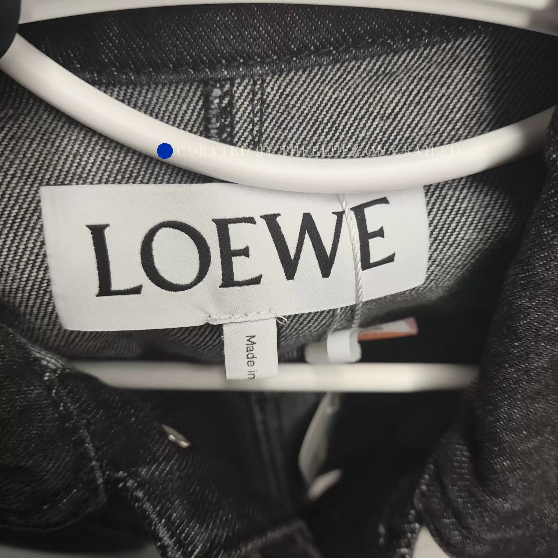Loewe Black Denim Jacket with Leather Patch Size US XS / EU 42 / 0 - 3 Thumbnail