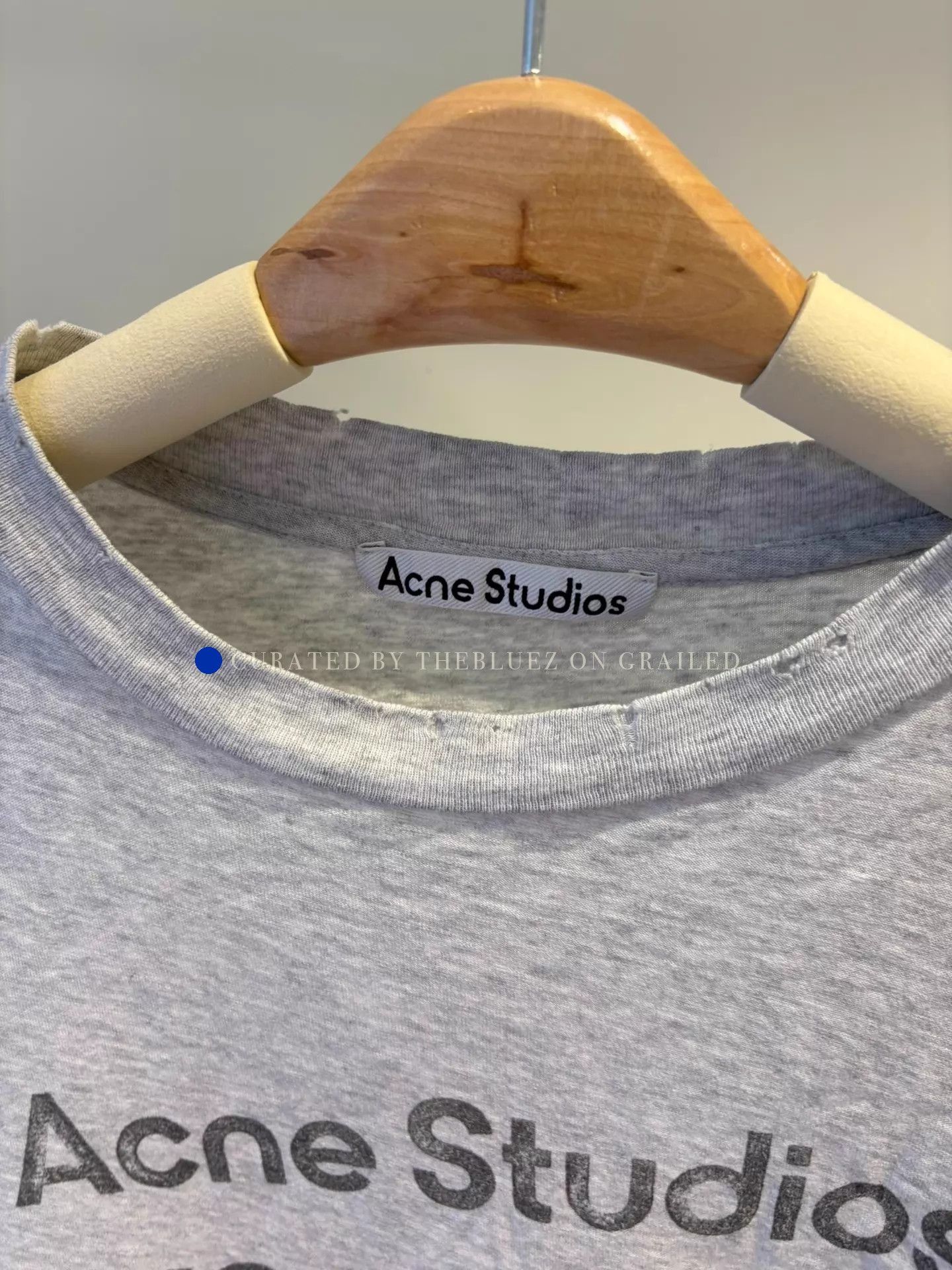 Acne Studios Distressed Gray Logo Tee in Deadstock Condition Size US XS / EU 42 / 0 - 2 Thumbnail