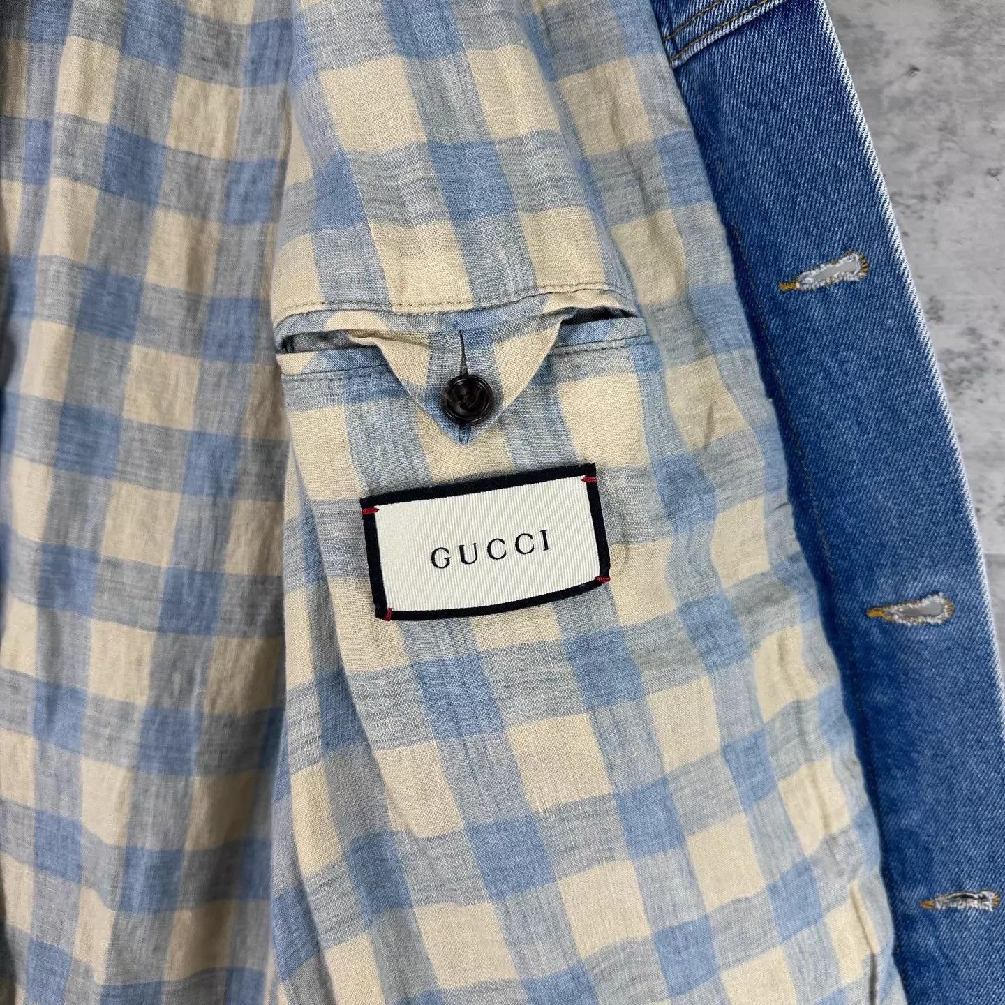 Gucci Logo Embroidered Denim Jacket in Blue Size US M / EU 48-50 / 2 - 6 Thumbnail