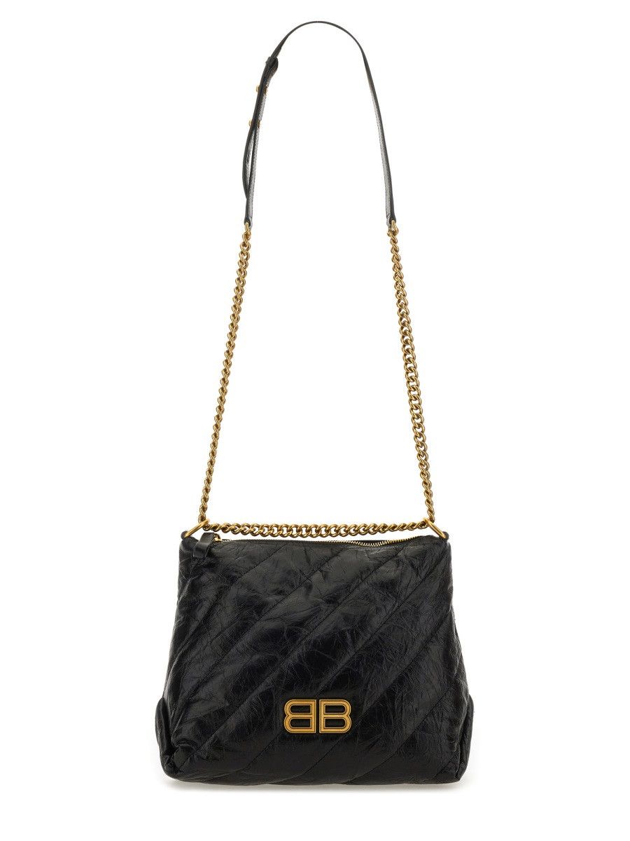 Balenciaga BALENCIAGA CRUSH ZIPPED HOBO BAG - BLACK Size ONE SIZE - 2 Thumbnail
