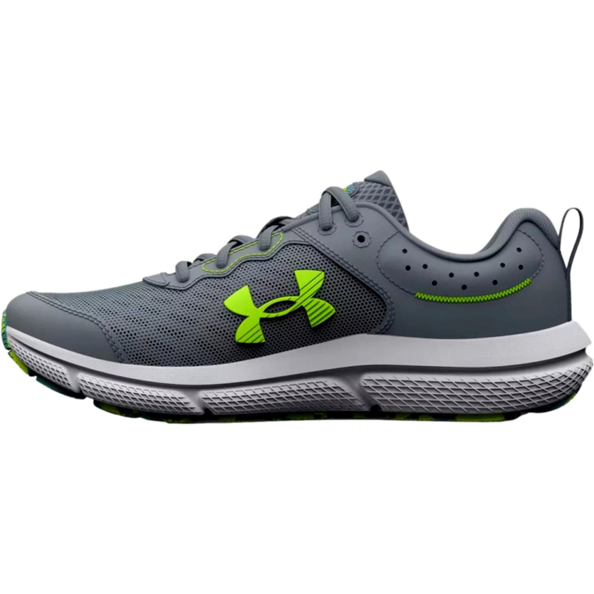 Under Armour BGS Assert 10 Gravel / Glacier Blue / Lime Surge 3026182-102 Size US 5.5 / EU 38 - 2 Thumbnail