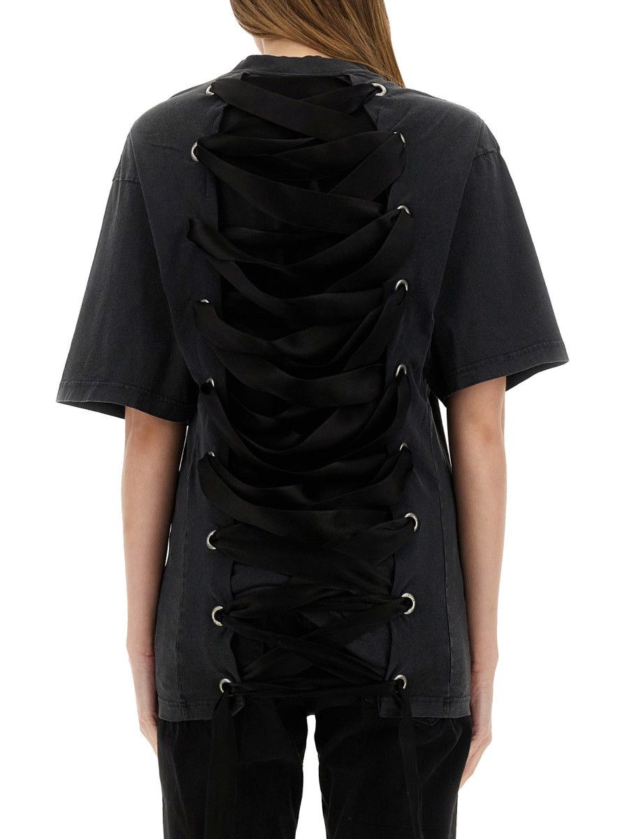 Balenciaga BALENCIAGA "LACE-UP" T-SHIRT - BLACK Size S / US 4 / IT 40 - 3 Thumbnail