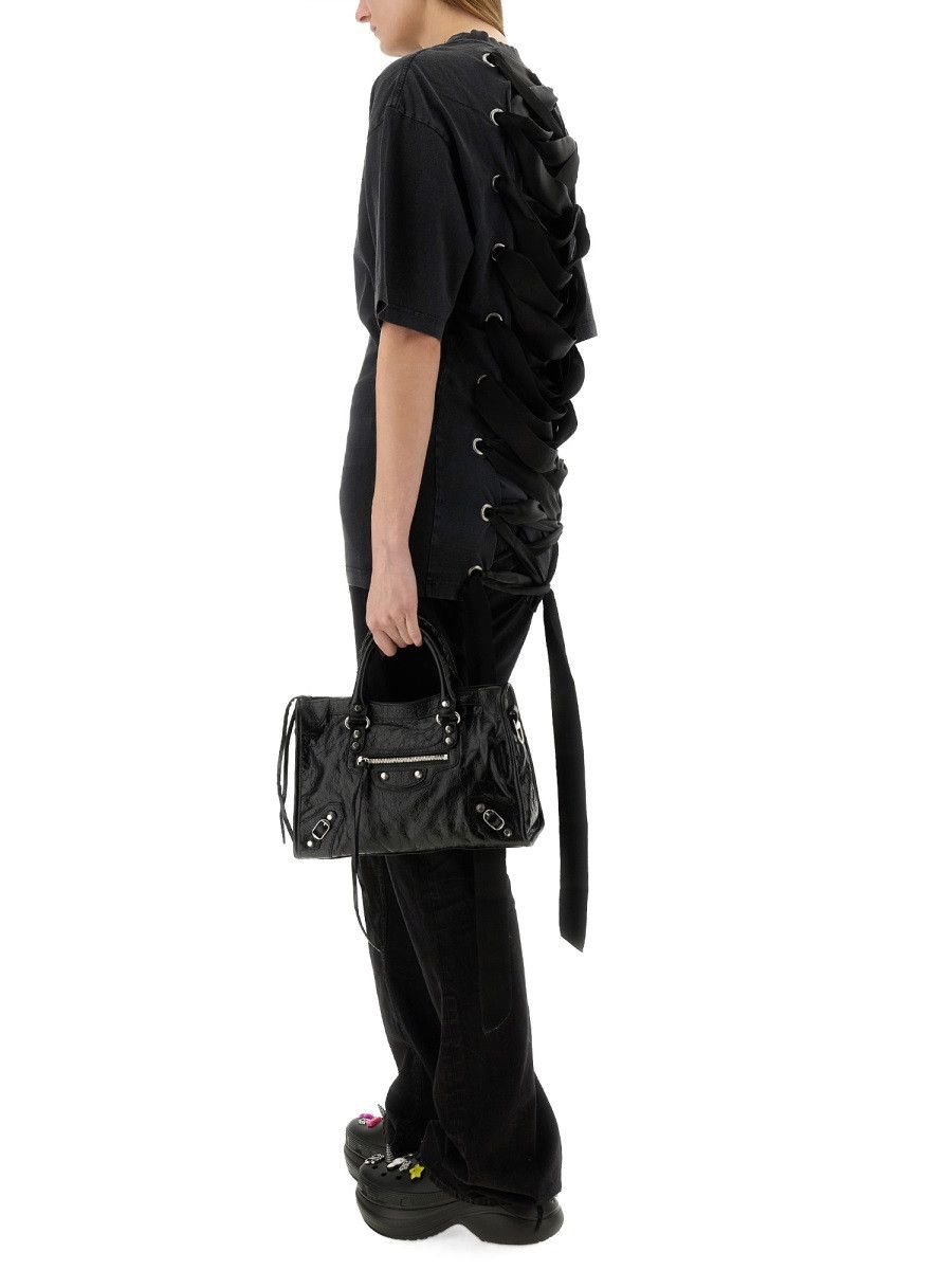 Balenciaga BALENCIAGA "LACE-UP" T-SHIRT - BLACK Size S / US 4 / IT 40 - 2 Thumbnail