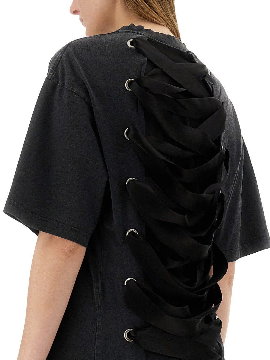 Balenciaga BALENCIAGA "LACE-UP" T-SHIRT - BLACK Size S / US 4 / IT 40 - 4 Thumbnail