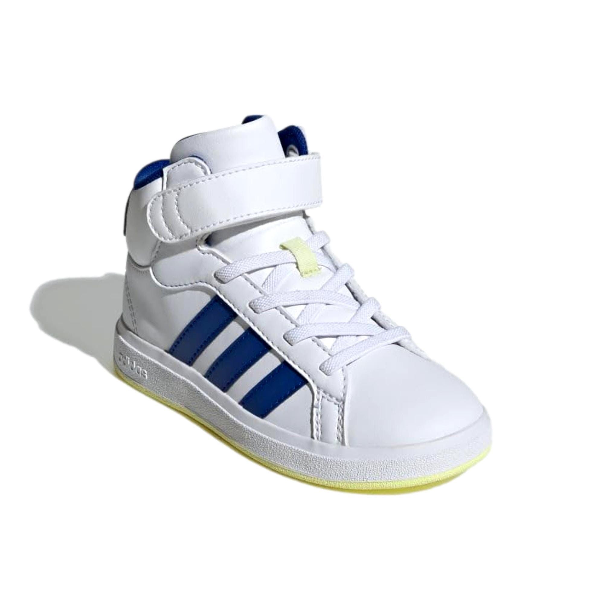 Adidas Grand Court Mid White / Team Royal Blue / Ice Yellow IE3861 Size US 5.5 / EU 38 - 4 Thumbnail