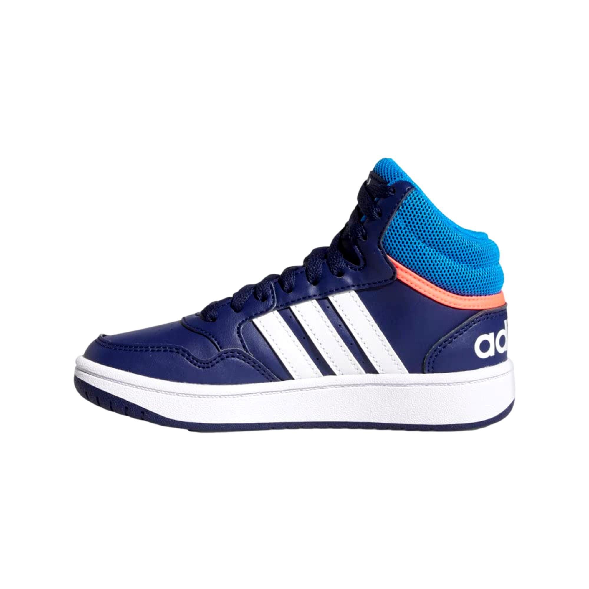 Adidas Hoops 3.0 Mid Dark Blue/Blue Rush/Turbo GW0400 Size US 6 / EU 39 - 4 Thumbnail
