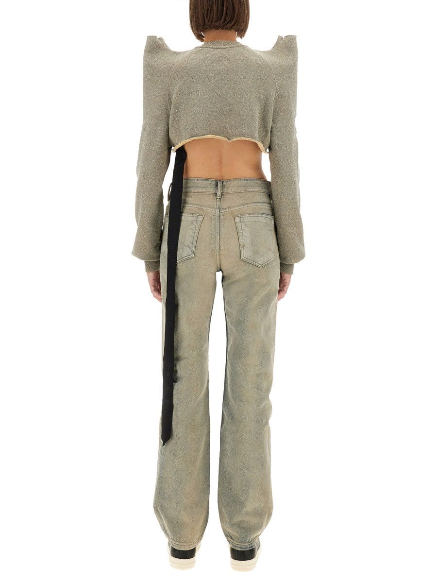 Rick Owens Drkshdw RICK OWENS DRKSHDW "CROPPED TECSWEAT" SWEATSHIRT - GREY Size M / US 6-8 / IT 42-44 - 3 Thumbnail