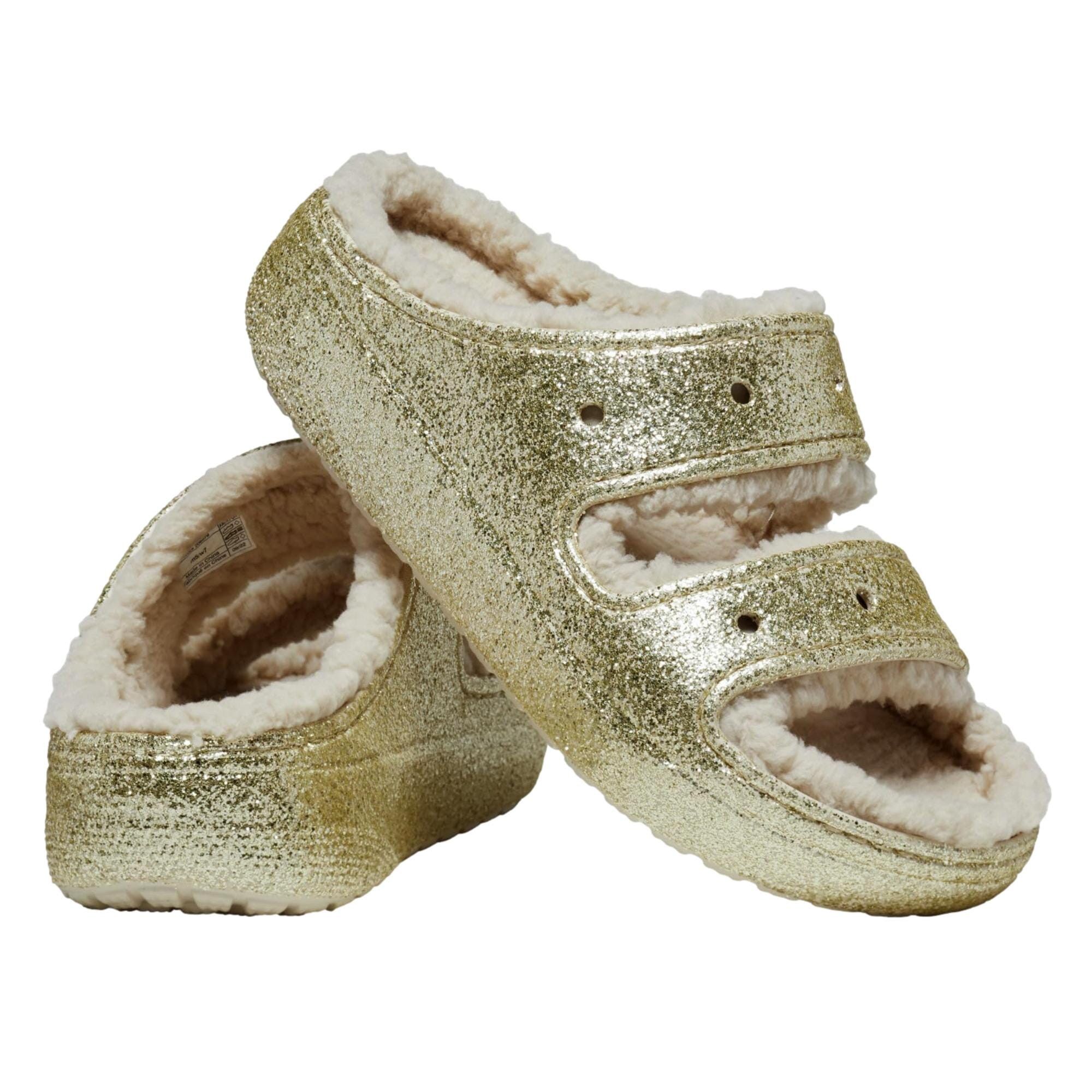 Crocs Classic Cozzzy Sandals Stucco / Glitter 208979-160 Size US 6 / EU 39 - 4 Thumbnail