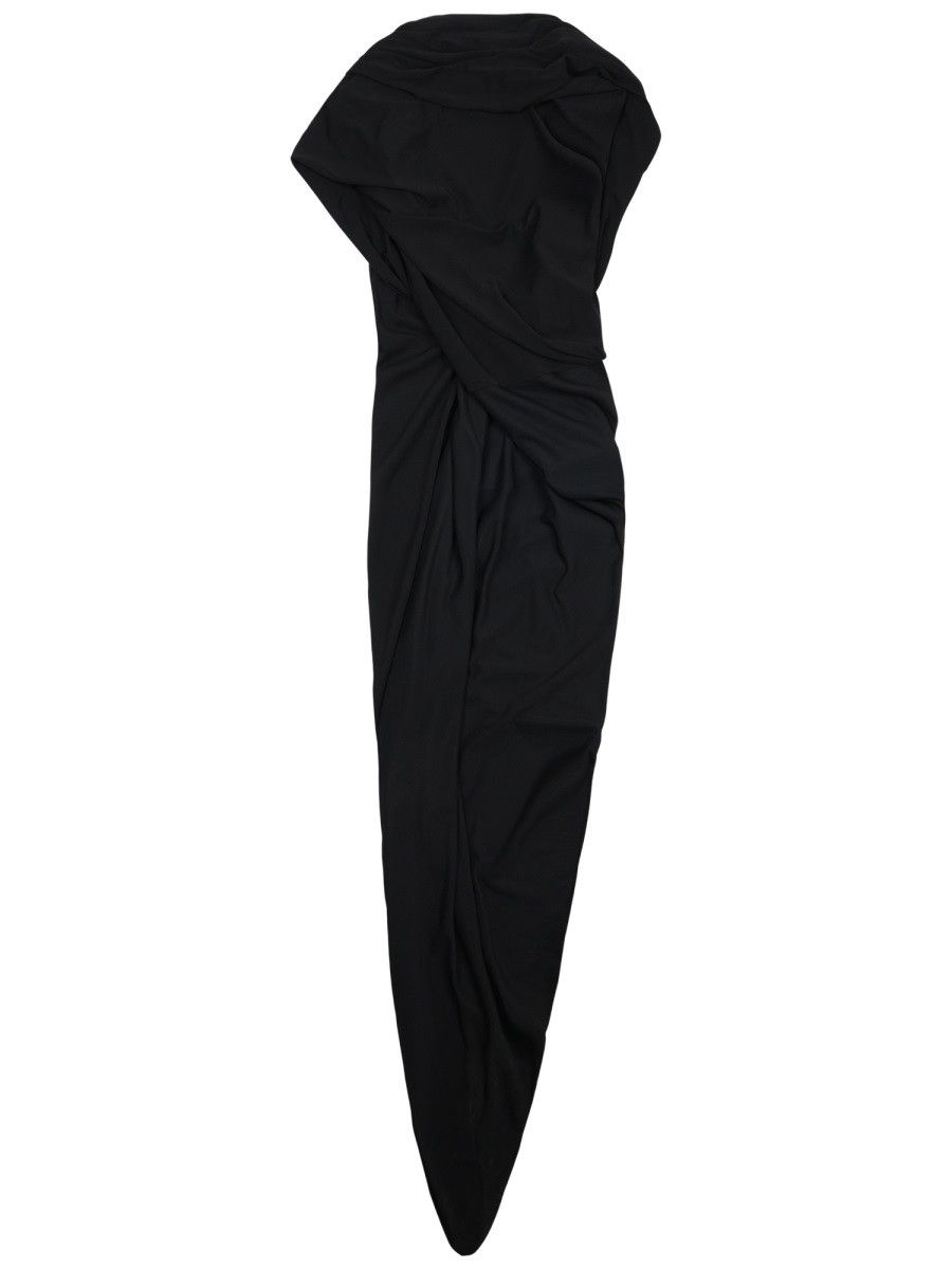 Balenciaga BALENCIAGA DRAPED DRESS - BLACK (FR 36) Size XS / US 0-2 / IT 36-38 - 2 Thumbnail