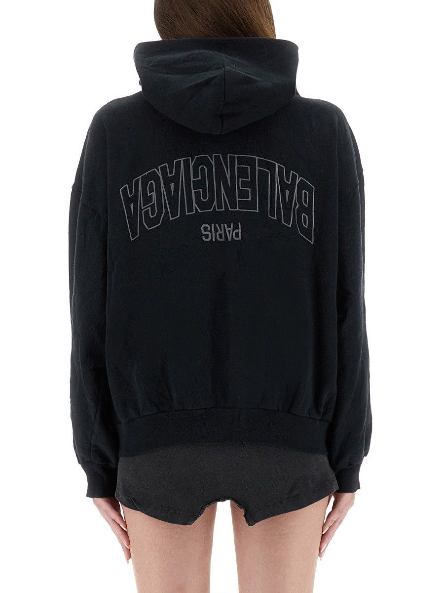 Balenciaga BALENCIAGA "FLIPPED" ZIPPERED SWEATSHIRT - BLACK Size S / US 4 / IT 40 - 5 Thumbnail