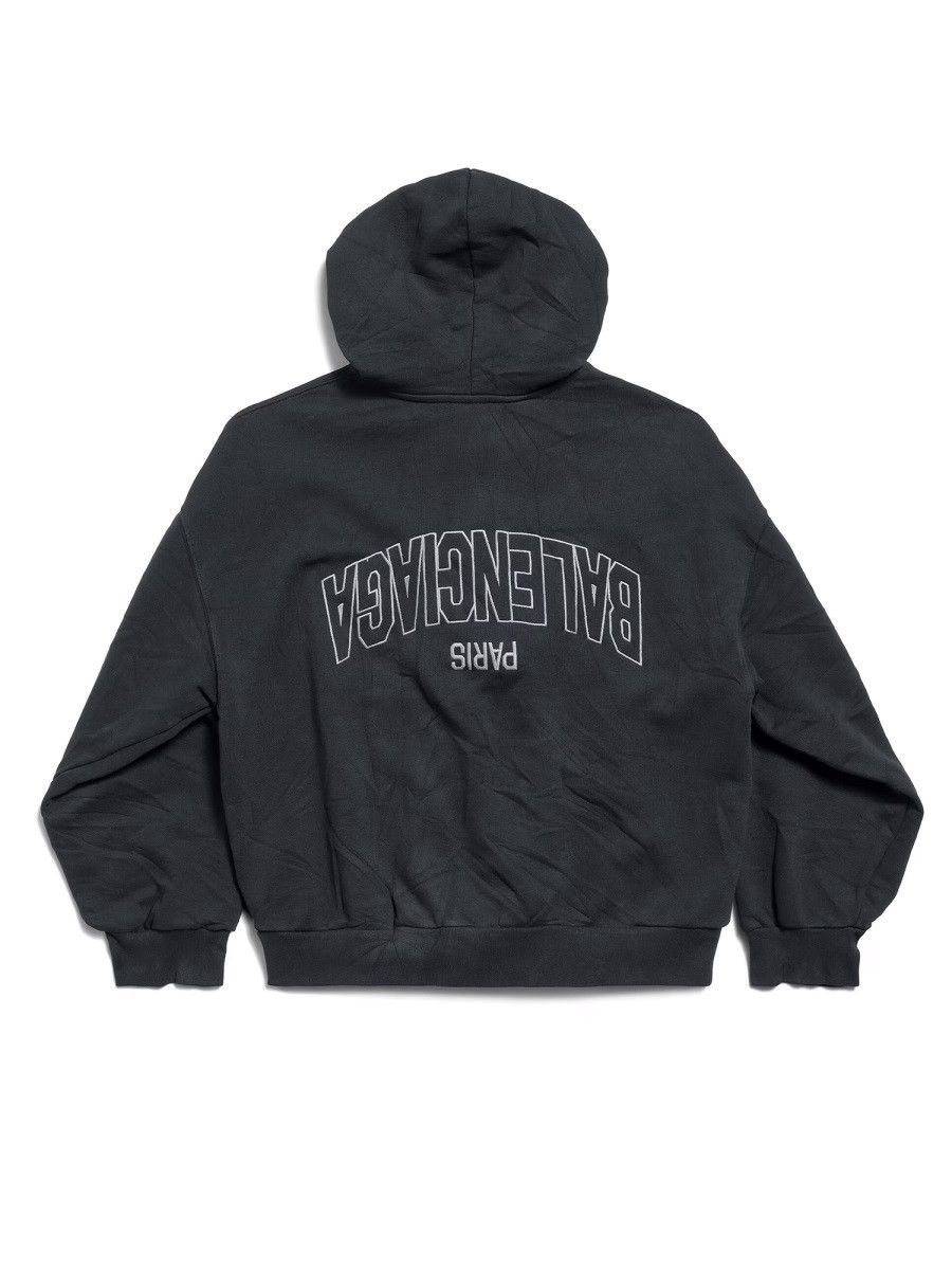 Balenciaga BALENCIAGA "FLIPPED" ZIPPERED SWEATSHIRT - BLACK Size S / US 4 / IT 40 - 4 Thumbnail