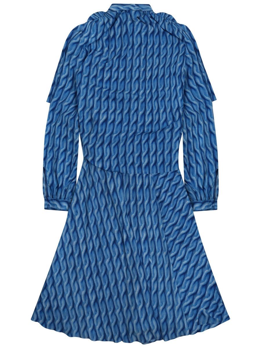 Balenciaga BALENCIAGA MIDI DRESS WITH PRINT - BLUE (FR 36) Size XS / US 0-2 / IT 36-38 - 2 Thumbnail