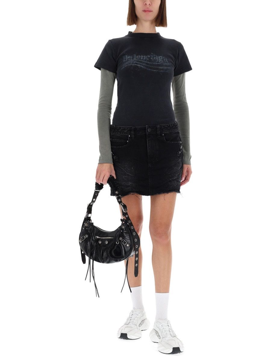 Balenciaga BALENCIAGA MINISKIRT "CITY" - BLACK (IT 36) Size 36" / US 14 / IT 50 - 2 Thumbnail