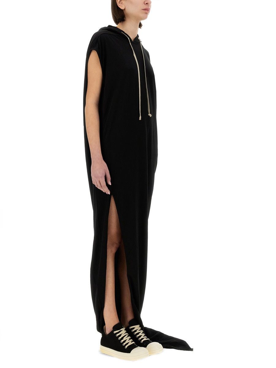 Rick Owens Drkshdw RICK OWENS DRKSHDW LONG DRESS WITH HOOD - BLACK Size 28" / US 6 / IT 42 - 2 Thumbnail