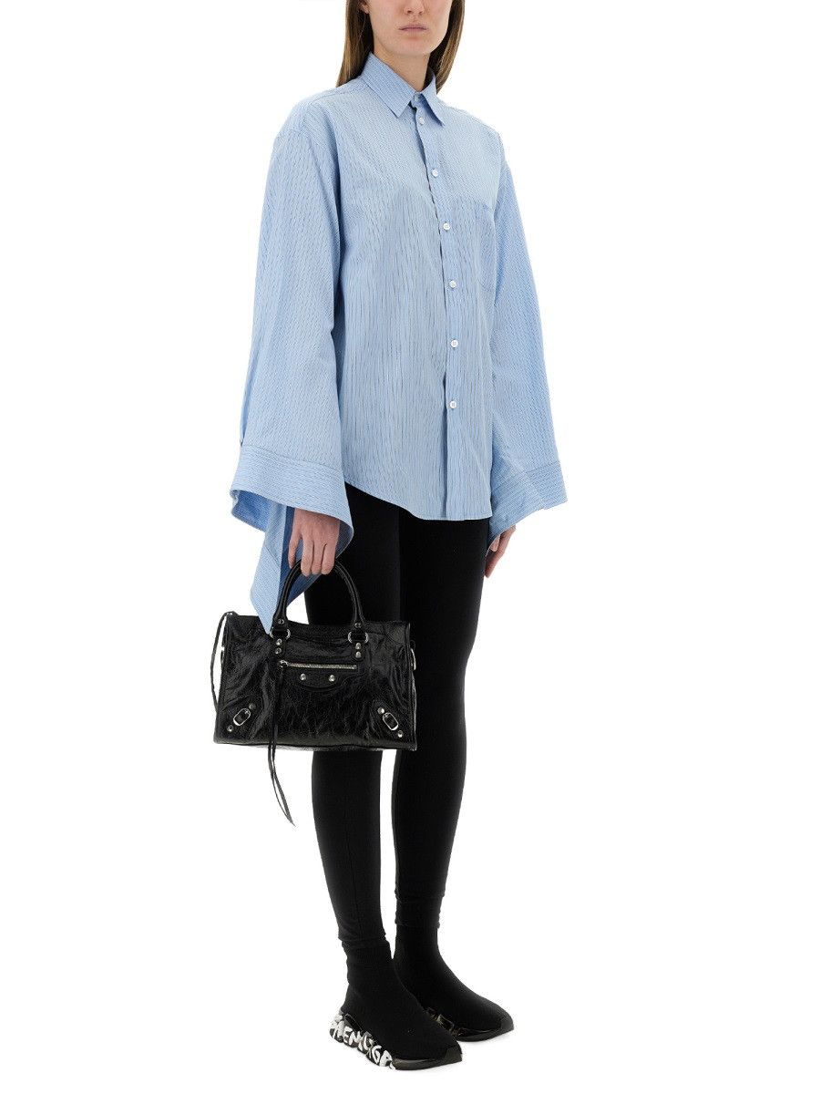 Balenciaga BALENCIAGA BLOUSE WITH KNOTTED CUFFS - BABY BLUE (NUMERIC 2) Size XS / US 0-2 / IT 36-38 - 2 Thumbnail