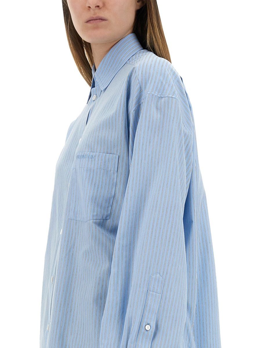 Balenciaga BALENCIAGA BLOUSE WITH KNOTTED CUFFS - BABY BLUE (NUMERIC 2) Size XS / US 0-2 / IT 36-38 - 4 Thumbnail