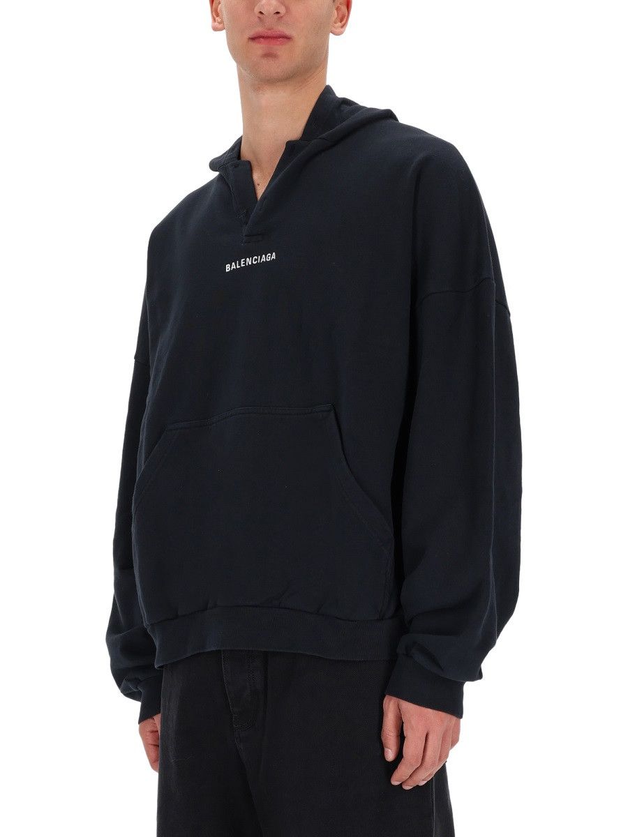 Balenciaga BALENCIAGA SWEATSHIRT WITH LOGO - BLACK Size US L / EU 52-54 / 3 - 3 Thumbnail