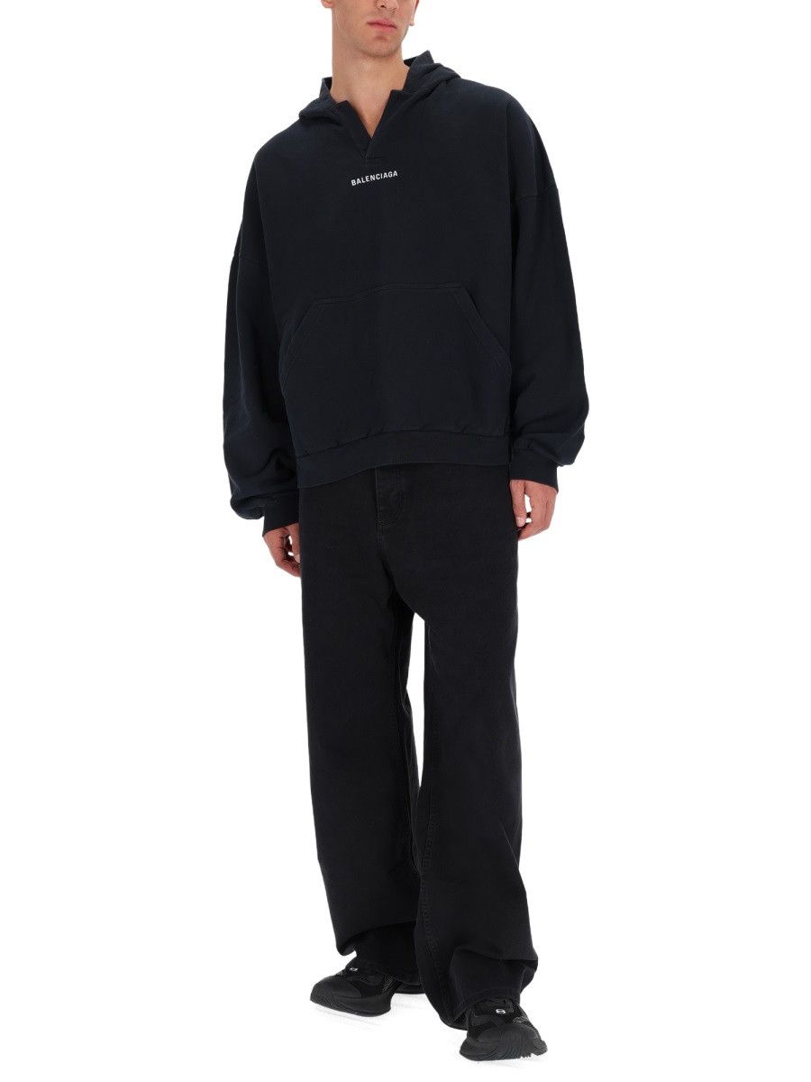 Balenciaga BALENCIAGA SWEATSHIRT WITH LOGO - BLACK Size US L / EU 52-54 / 3 - 2 Thumbnail