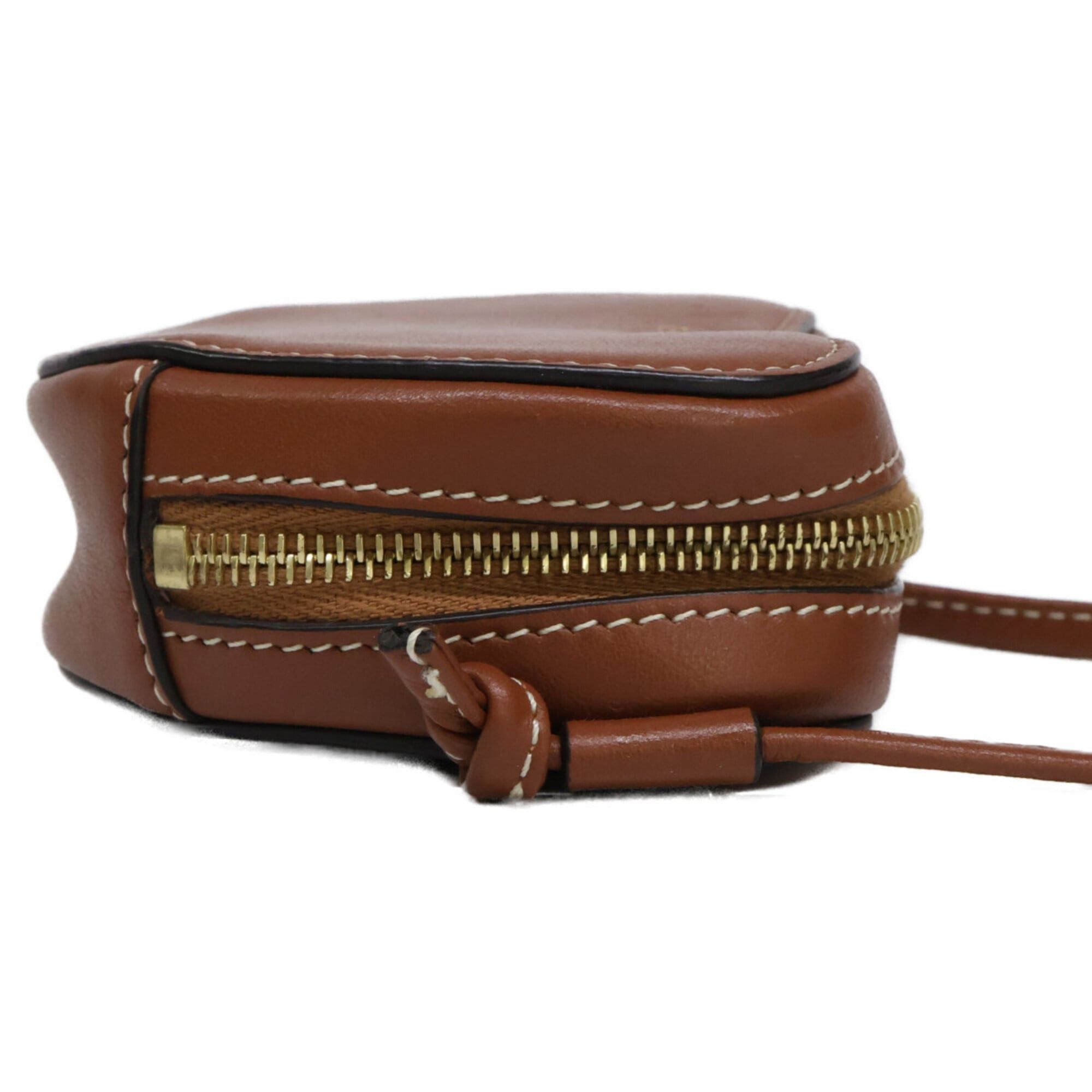 Celine CELINE Micro Leather Heart Mini Crossbody Bag Shoulder Brown Women's Size ONE SIZE - 3 Thumbnail
