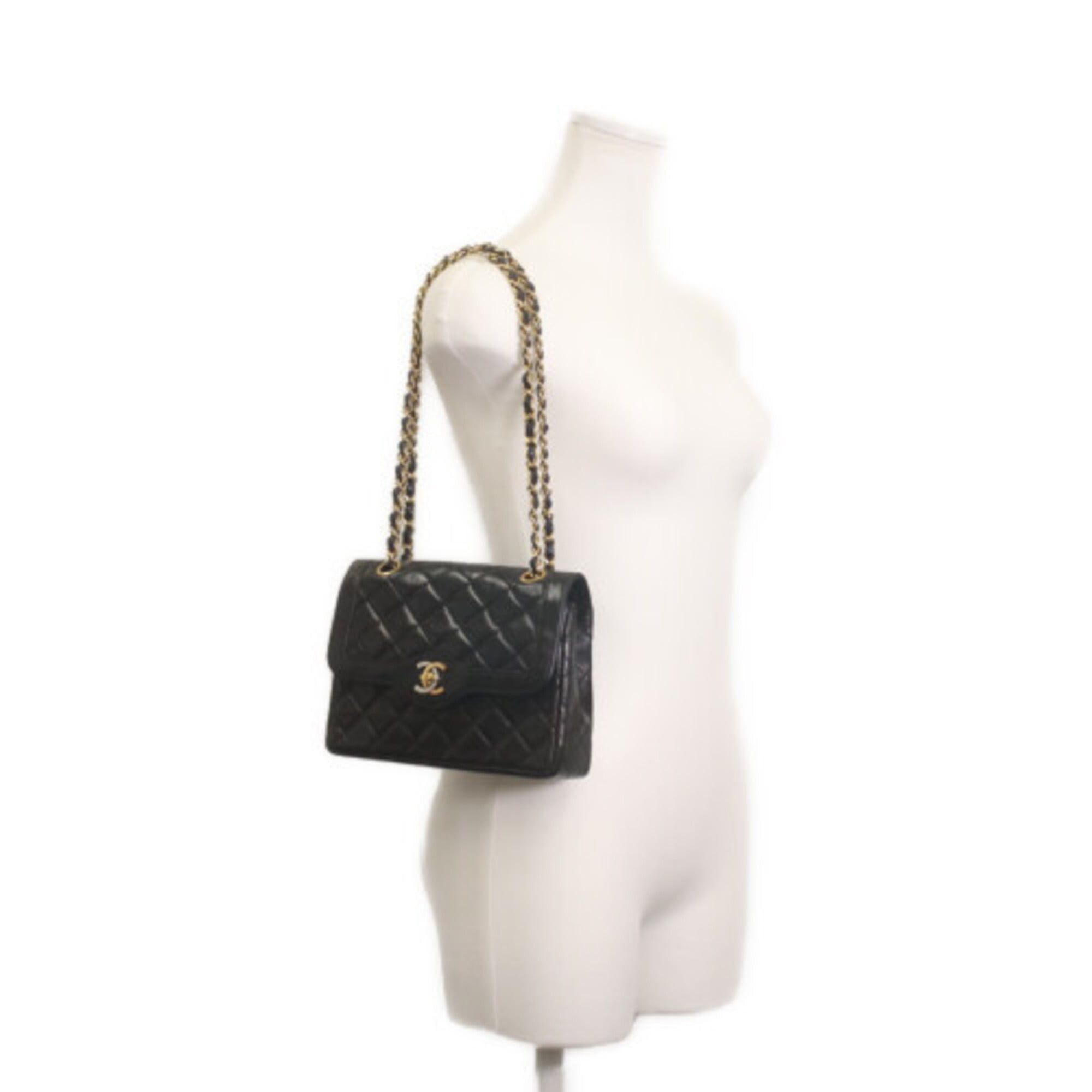 Chanel CHANEL Lambskin Double Flap Mini Matelassé 22 Shoulder Bag, Paris Limited Edition, Black with Gold & Silver Hardware, Women's Size ONE SIZE - 13 Thumbnail
