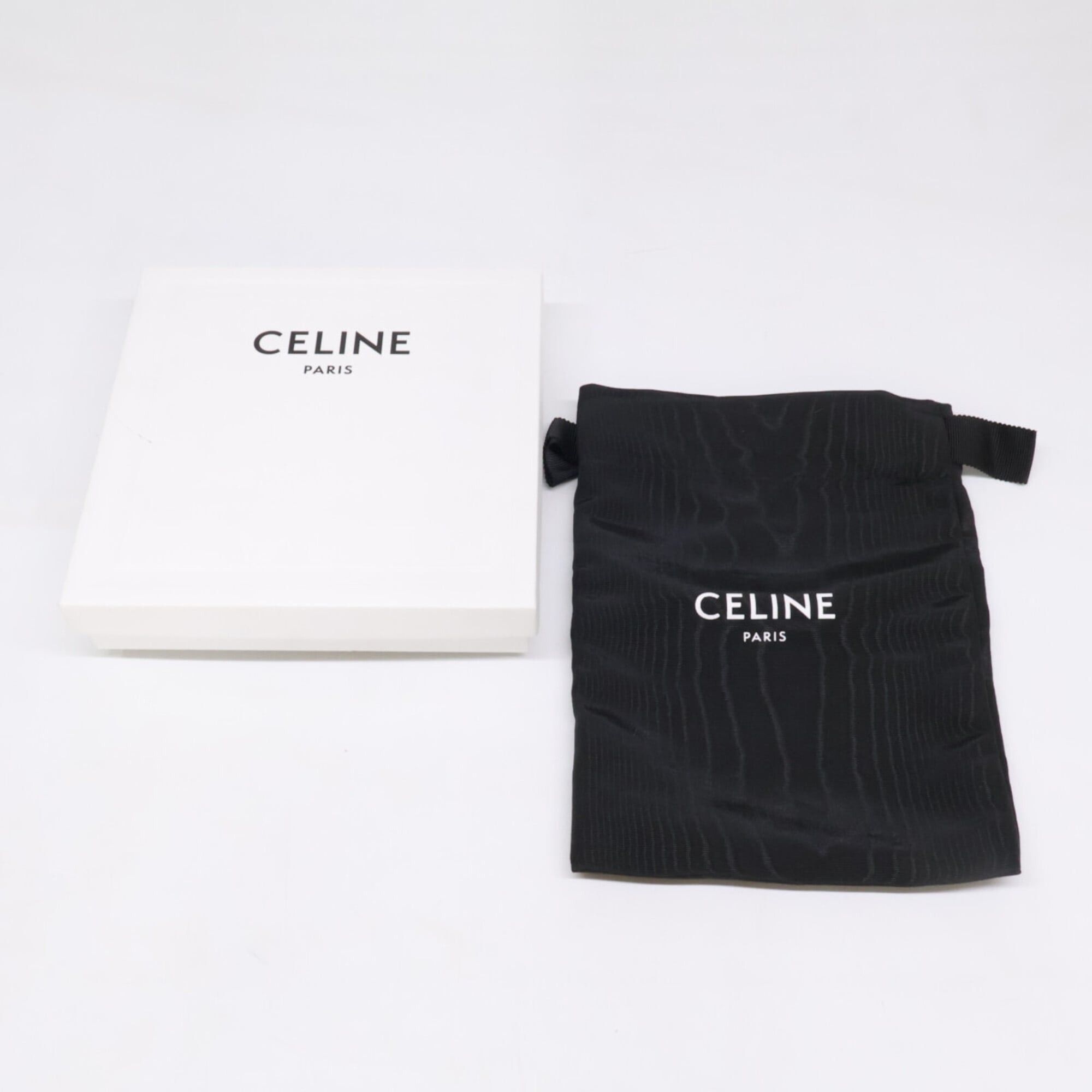 Celine CELINE 10C663 Triomphe Leather Wallet/Coin Case, Brown, Women's Size ONE SIZE - 10 Thumbnail