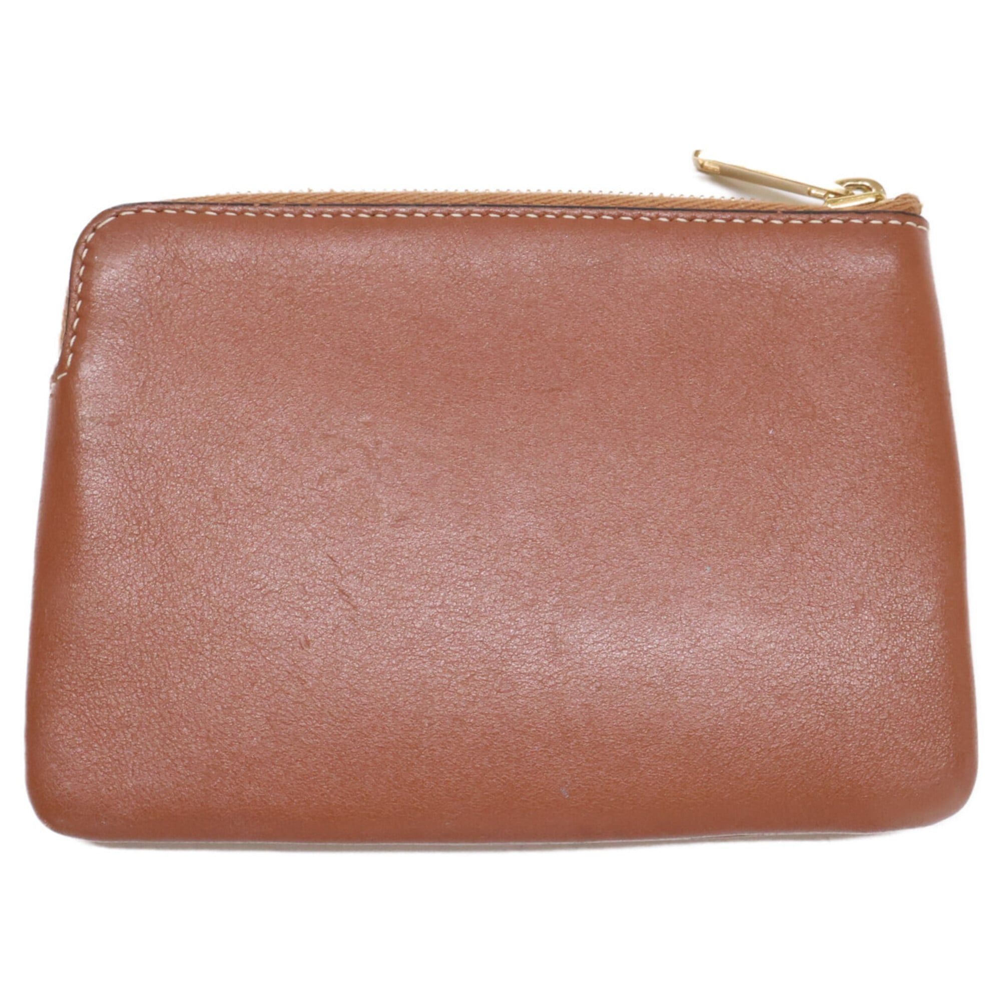 Celine CELINE 10C663 Triomphe Leather Wallet/Coin Case, Brown, Women's Size ONE SIZE - 6 Thumbnail