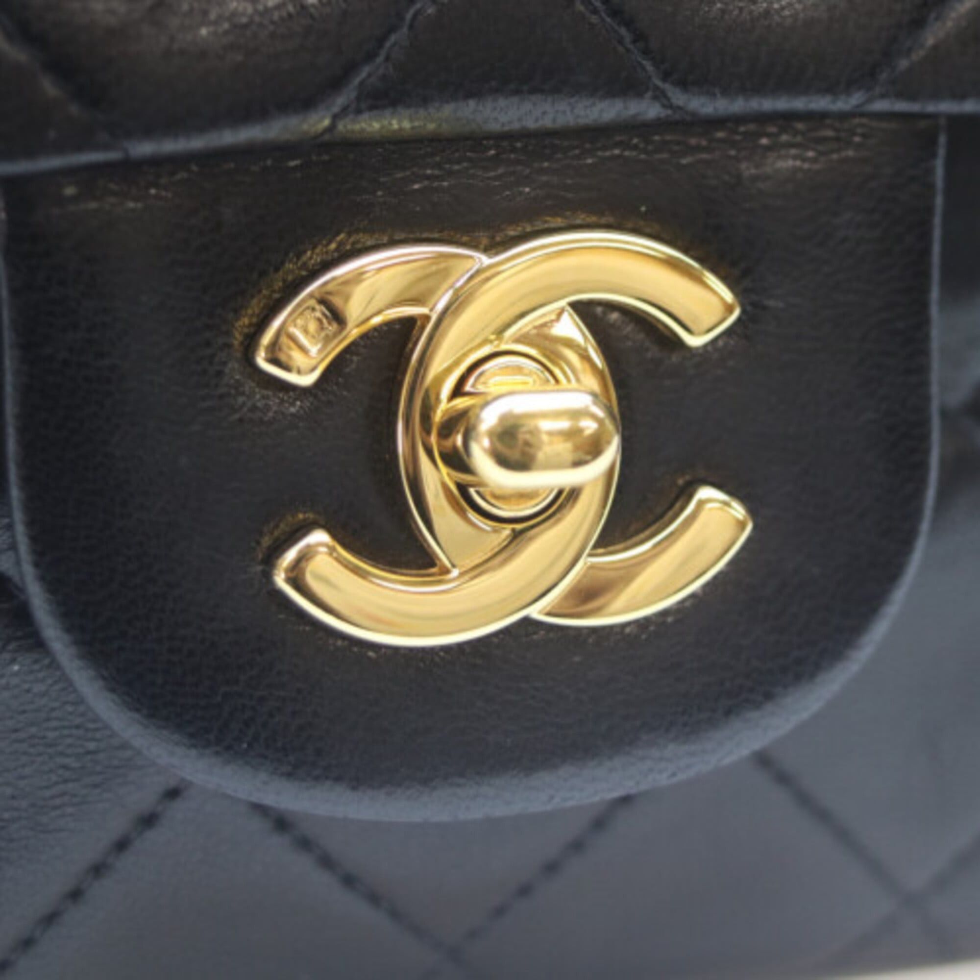 Chanel CHANEL A01113 Lambskin Double Flap Matelassé 23 Shoulder Bag, Black with Gold Hardware, Women's Size ONE SIZE - 6 Thumbnail