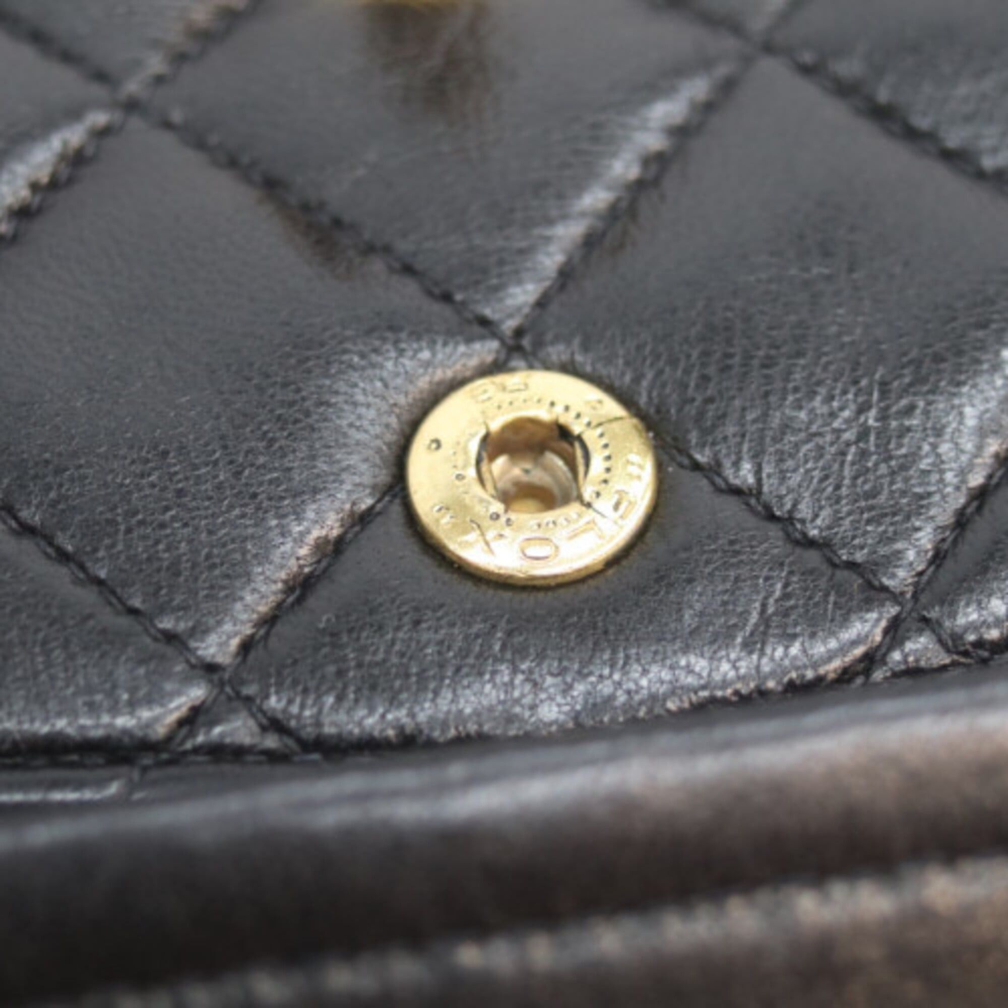 Chanel CHANEL A01113 Lambskin Double Flap Matelassé 23 Shoulder Bag, Black with Gold Hardware, Women's Size ONE SIZE - 11 Thumbnail
