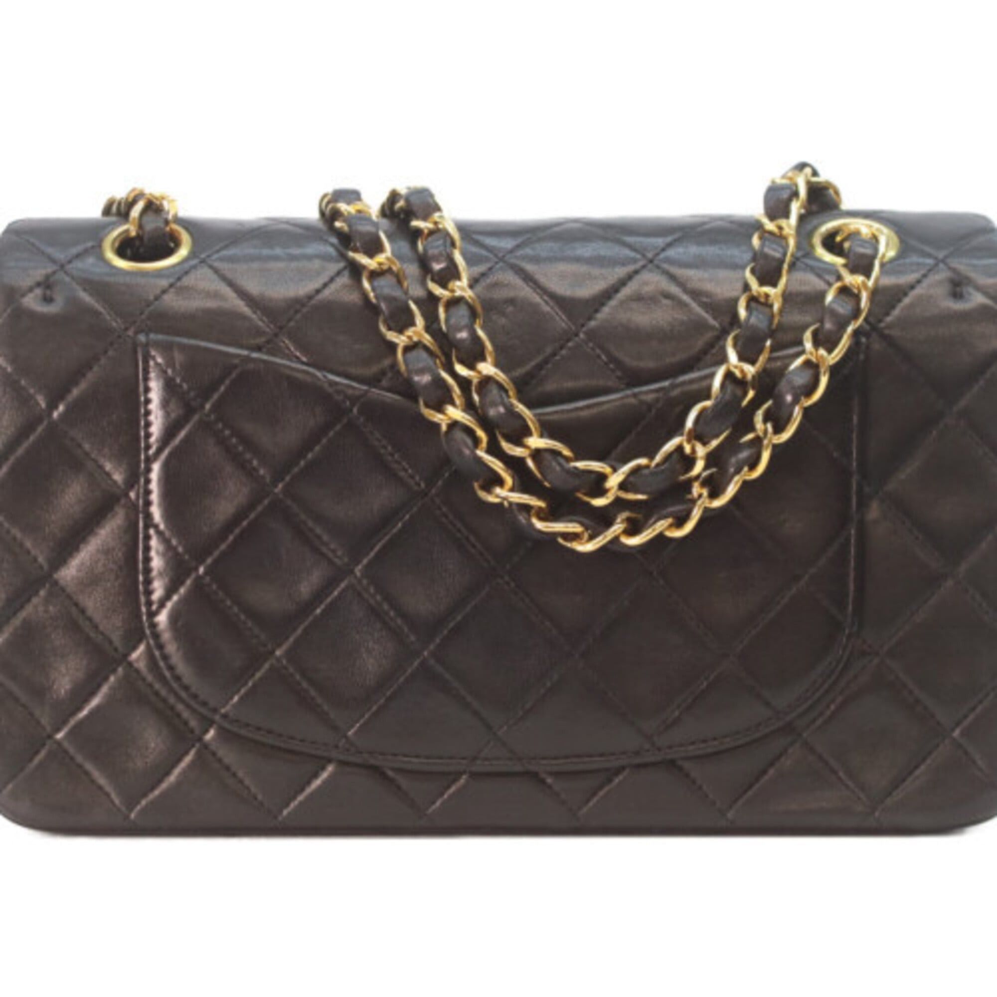 Chanel CHANEL A01113 Lambskin Double Flap Matelassé 23 Shoulder Bag, Black with Gold Hardware, Women's Size ONE SIZE - 3 Thumbnail