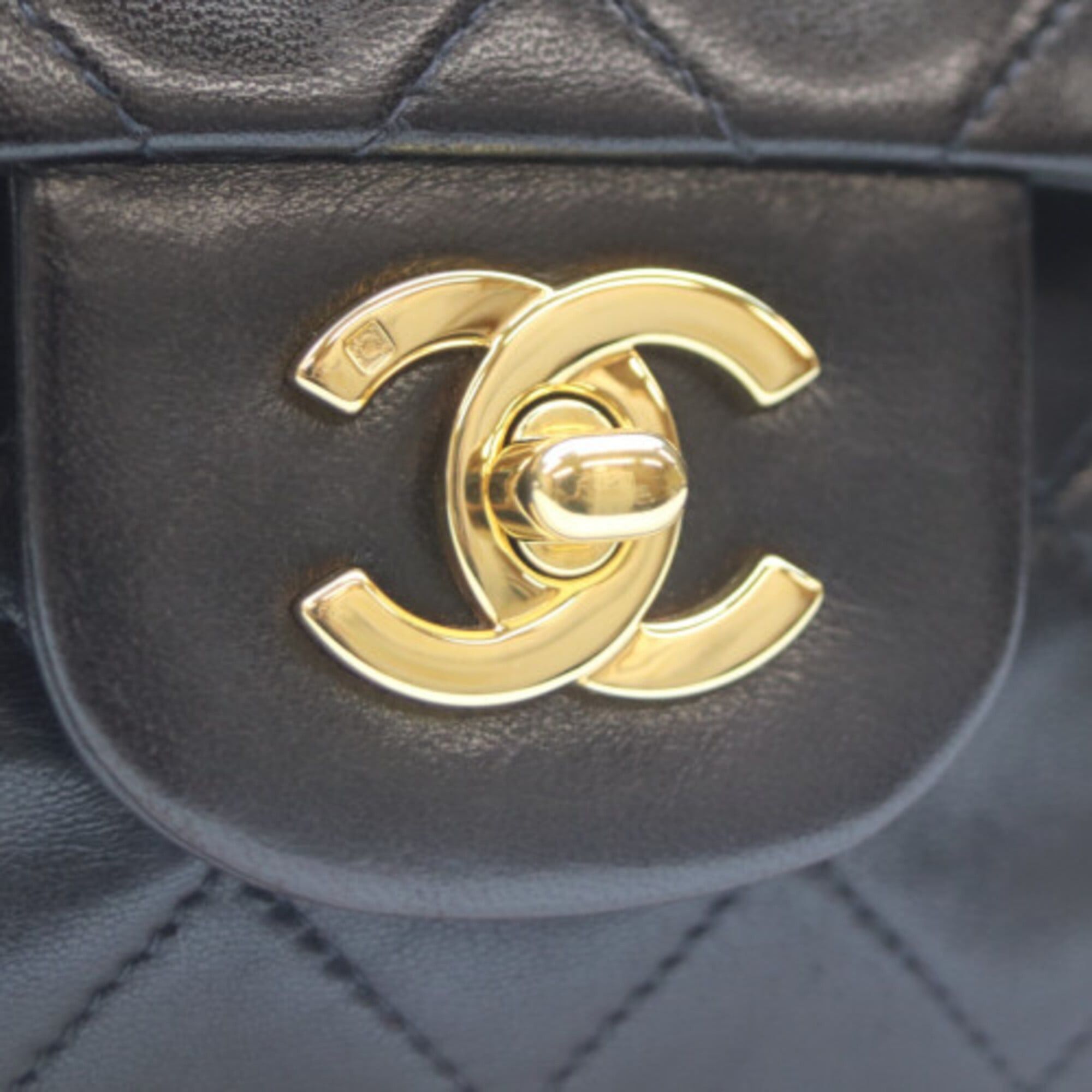 Chanel CHANEL A01113 Lambskin Double Flap Matelassé 23 Shoulder Bag, Black with Gold Hardware, Women's Size ONE SIZE - 6 Thumbnail