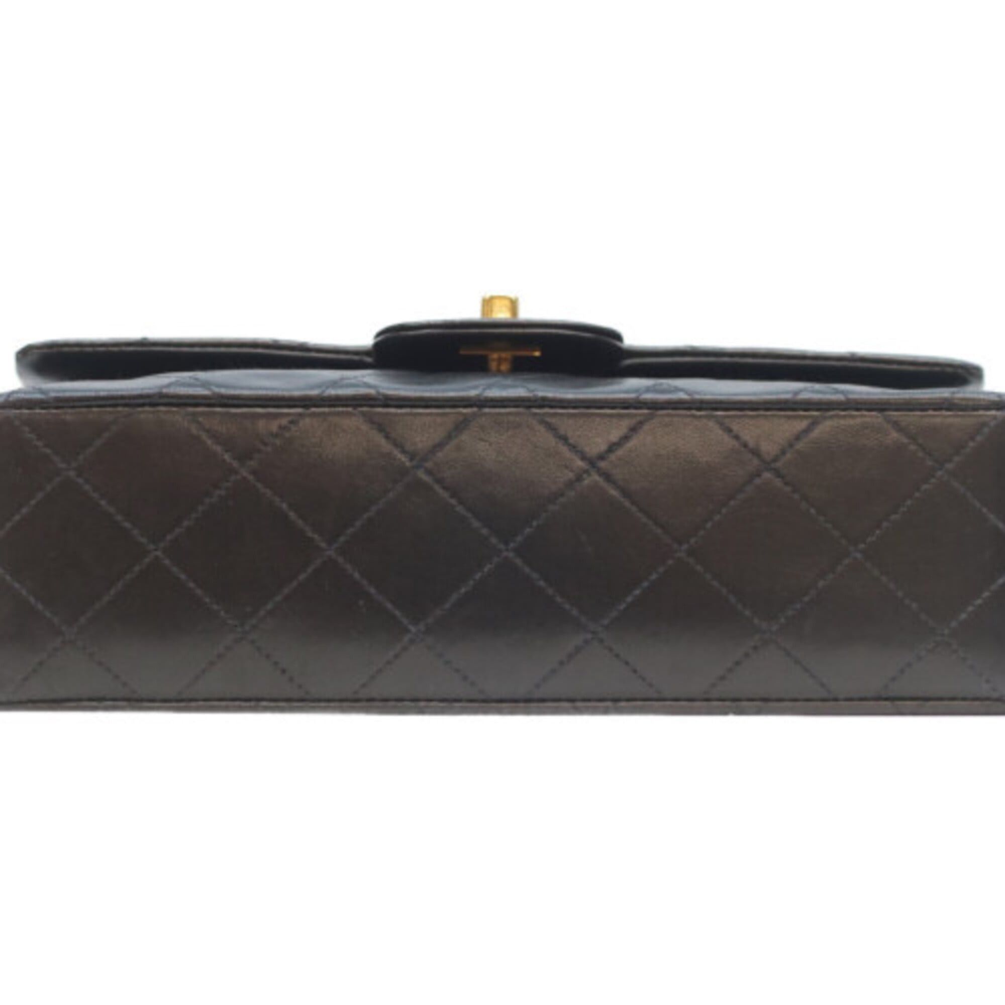 Chanel CHANEL A01113 Lambskin Double Flap Matelassé 23 Shoulder Bag, Black with Gold Hardware, Women's Size ONE SIZE - 5 Thumbnail