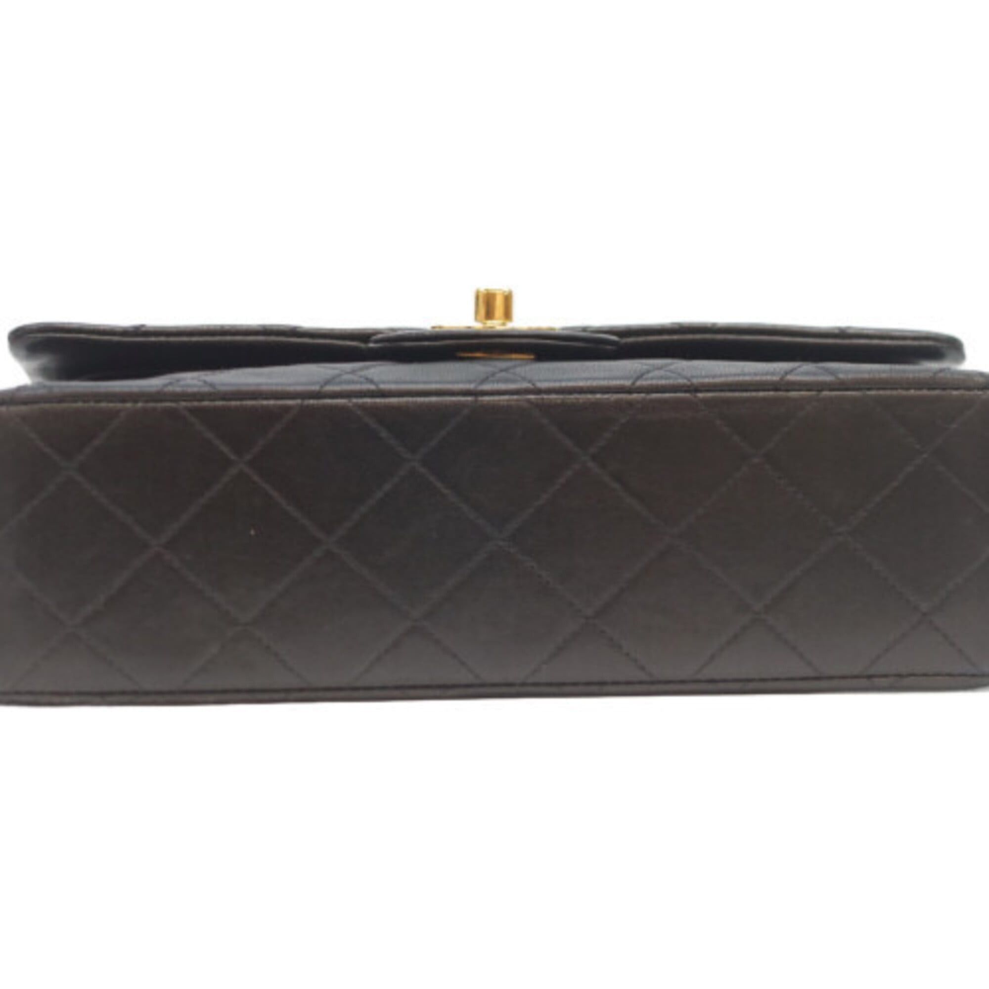 Chanel CHANEL A01113 Lambskin Double Flap Matelassé 23 Shoulder Bag, Black with Gold Hardware, Women's Size ONE SIZE - 5 Thumbnail